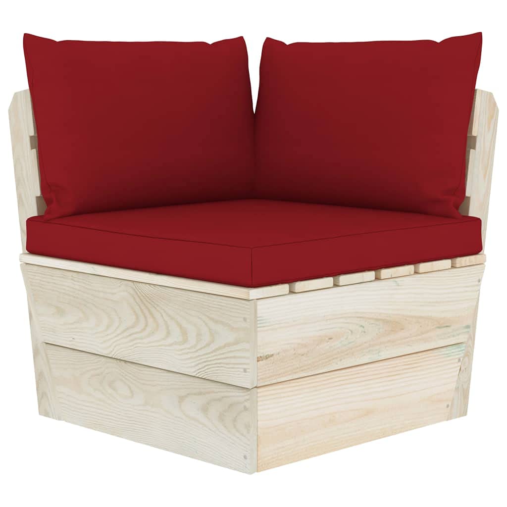 Premium 3-Piece Wine Red Fabric Pallet Sofa Cushion Set - Soft & Durable for Indoor/Outdoor Use - Perfect for Patio, Deck, or Living Room Furniture