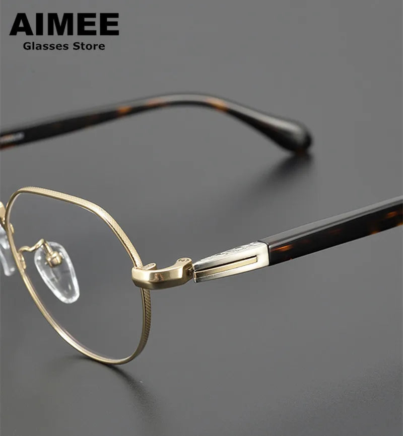 Stylish Unisex Full Rim Flat Top Oval Titanium Acetate Eyeglasses Frame 111993 - Lightweight & Durable for Work, Reading & Everyday Fashion