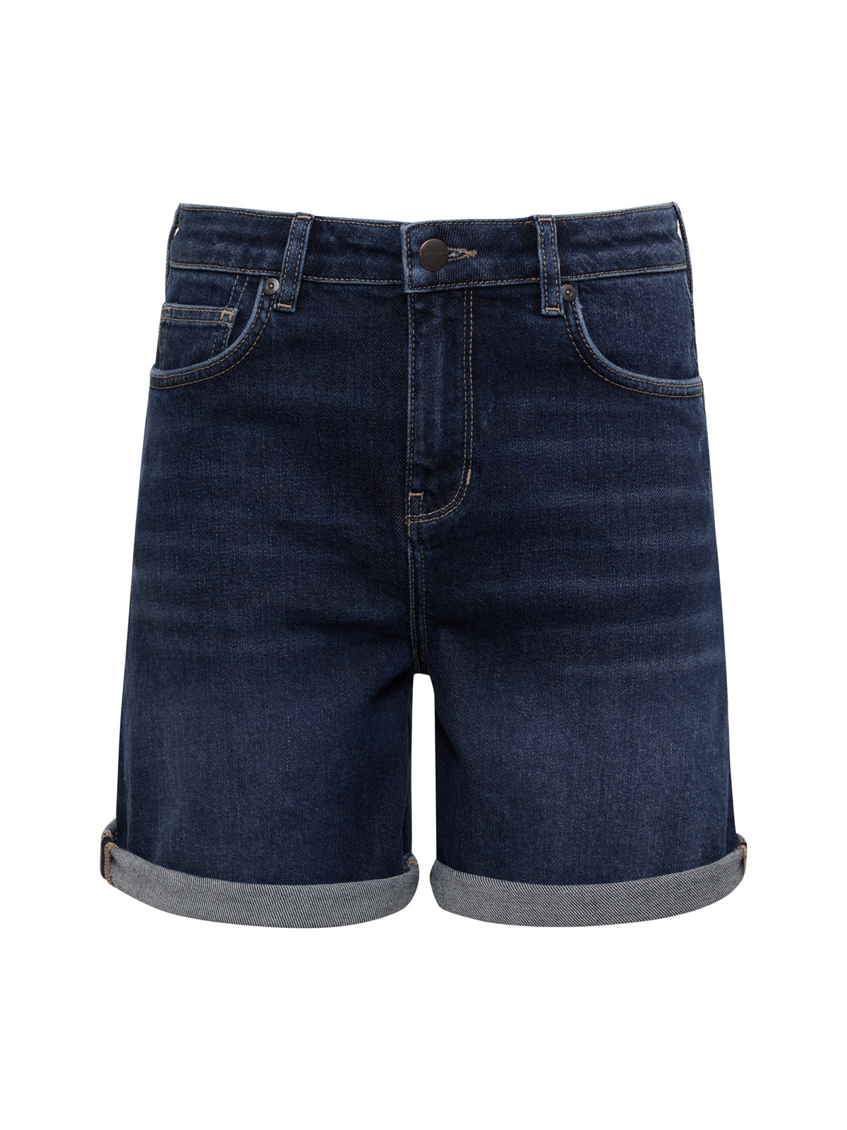 Stylish Dark Wash Cuffed Denim Shorts for Women - Casual Summer Outfit Essential | Perfect for Beach, Shopping & Outdoor Activities