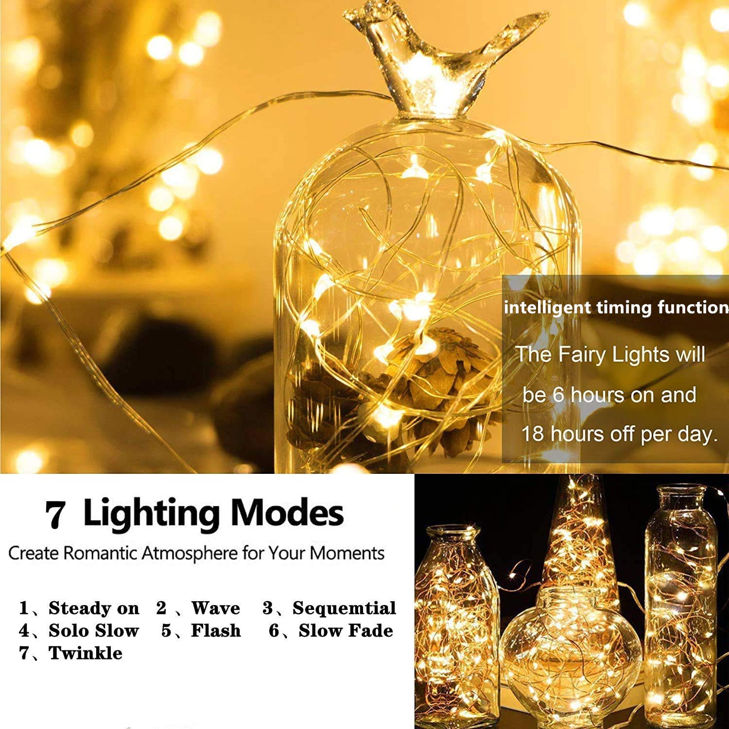 12 Pack 30 LED Fairy String Lights with Timer - Waterproof Battery Operated Outdoor Lights (AAA Batteries Included) - Perfect for Patio, Garden, Wedding, Party, Christmas Tree & Home Decor (Warm White)