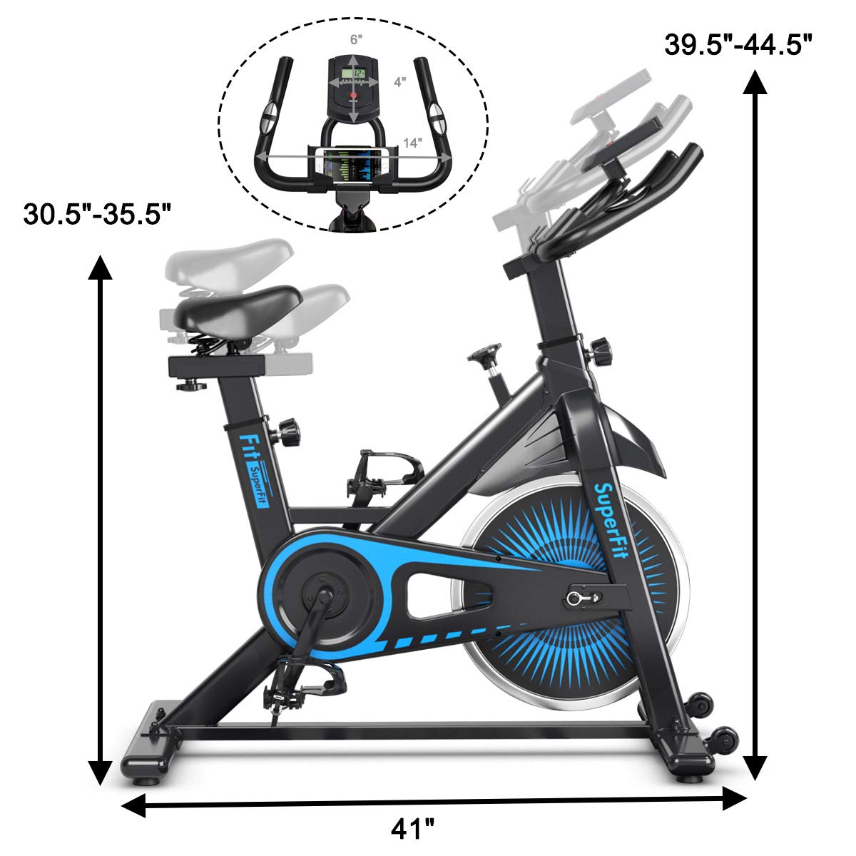 Goplus Indoor Cycling Bike - Silent Belt Drive Exercise Bike with Steel Flywheel, Adjustable Seat & Handlebar, LCD & Heart Rate Monitor - Perfect for Home Gym, Cardio Workout & Weight Loss Training