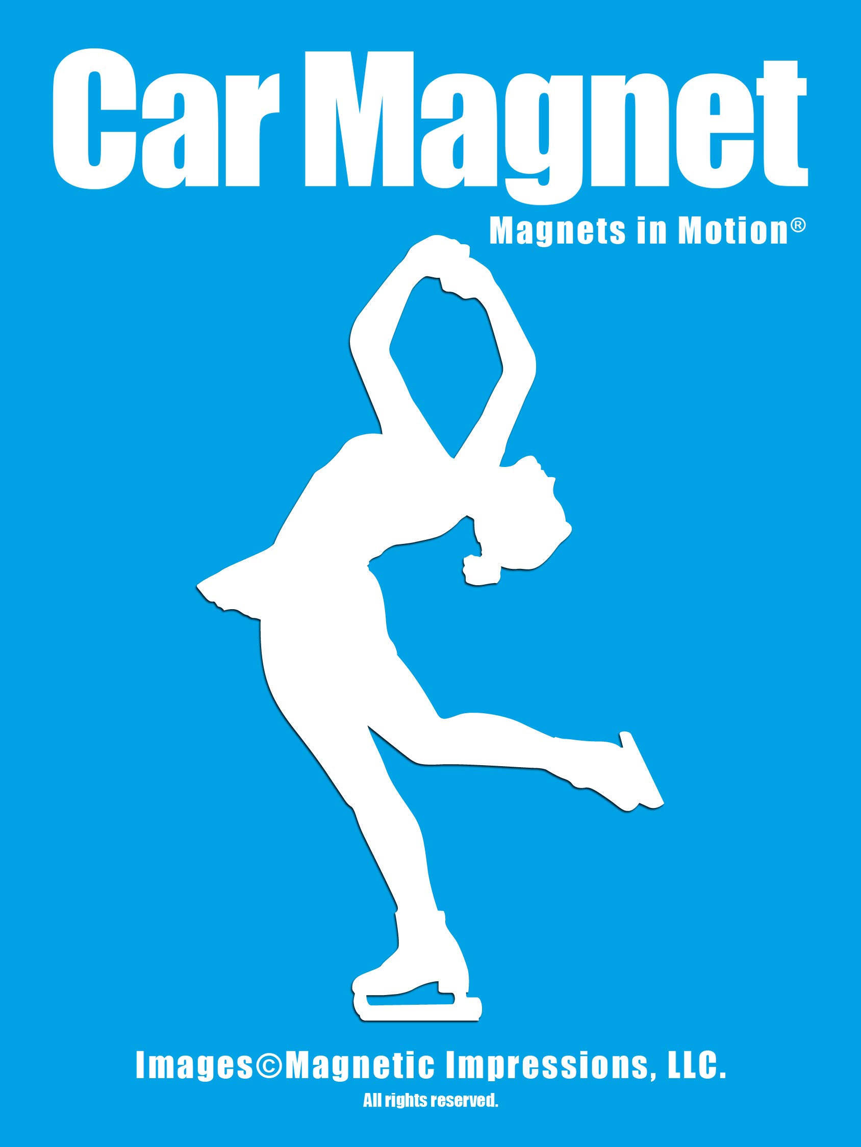 Figure Skater Layback Car Magnet White - Decorative Car Accessory for Ice Skating Fans & Sports Enthusiasts | Perfect for Vehicles, Lockers & Fridge Decor