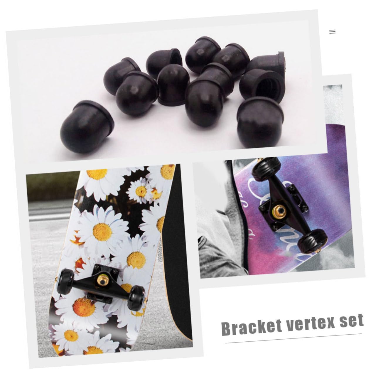12pcs Skateboard Bowl Mat Roller Pivot Cups - Longboard Truck Replacement Parts & Accessories with Bones Bushings - Perfect for Skateboard Maintenance, Longboard Upgrades & Bowl Riding Accessories