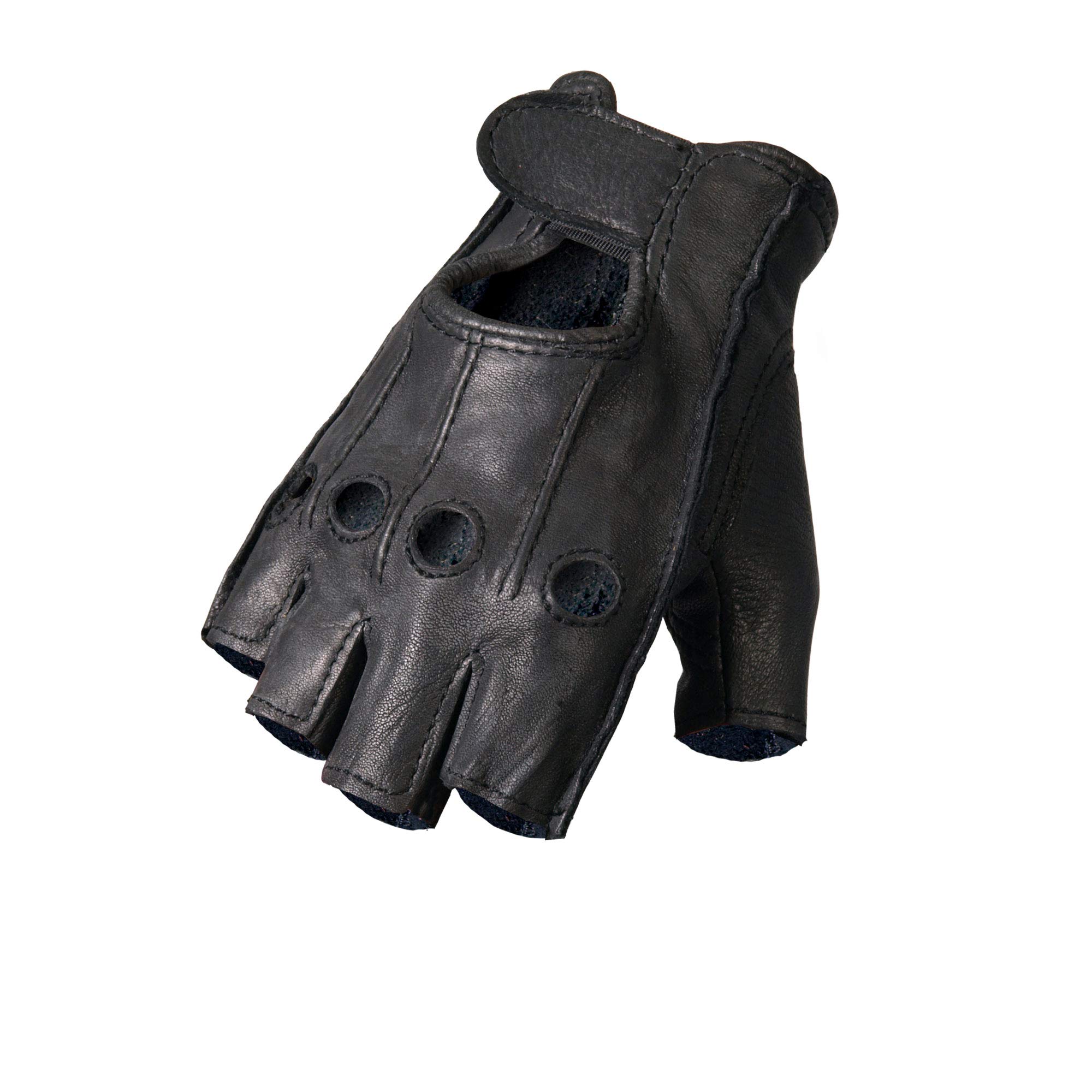 Premium Deerskin Fingerless Gloves for Men & Women - Soft Leather Motorcycle Riding Gloves - Winter Cycling, Driving, Outdoor Activities