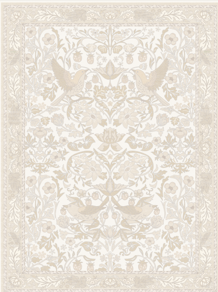 Custom Washable Printed Carpet Runner - Cream & Multi-Color Design - Perfect for Living Room, Bedroom, or Hallway Decor