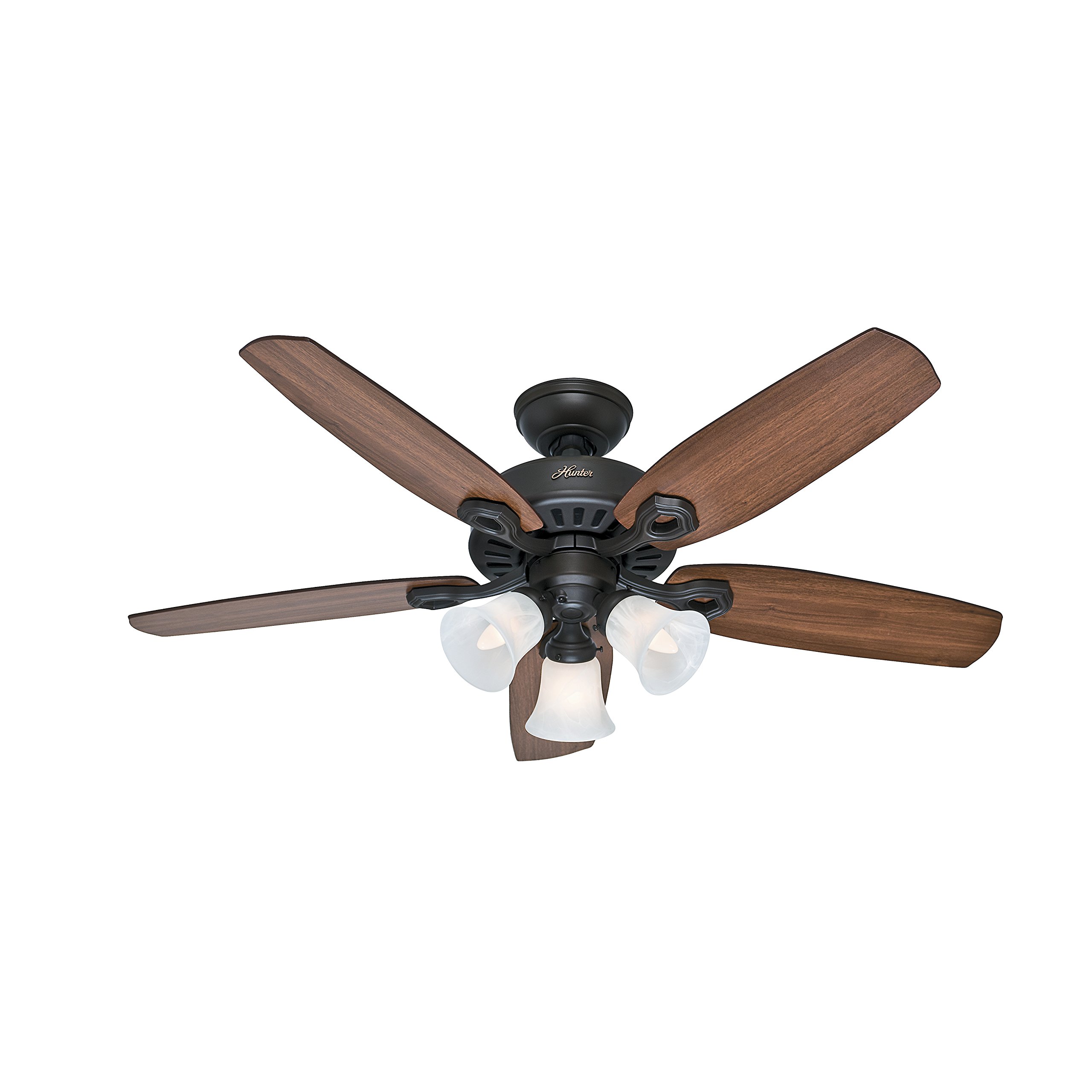 Hunter Fan 42 Inch Traditional Snow White Ceiling Fan with 3-Light Fitter & Swirled Marble Glass - 5 Blade Energy Efficient - Renewed Bronze Finish - Perfect for Bedroom, Living Room, or Office Cooling