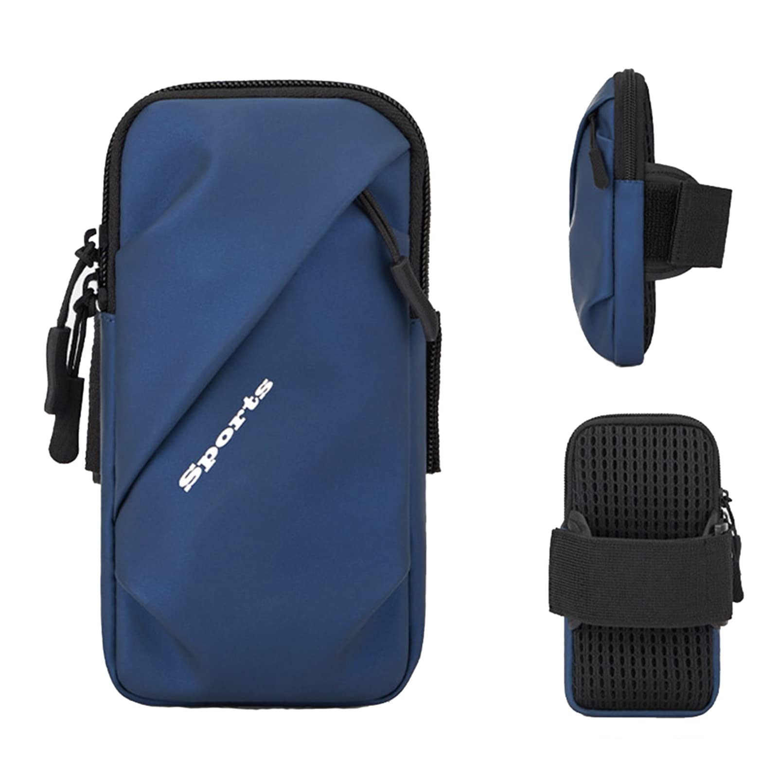Running Phone Armband - Fits iPhone & Android for Gym, Hiking, Biking (Blue)