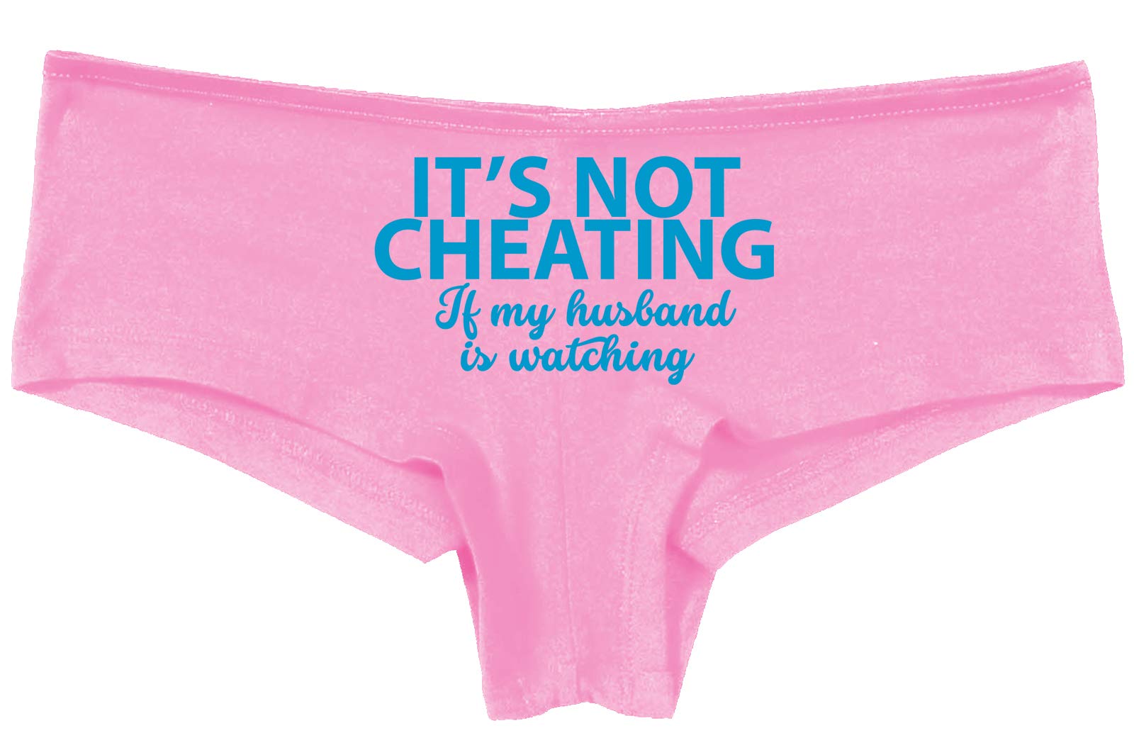 Knaughty Knickers - Its Not Cheating If My Husband Watches Pink Boyshort Panties | Sexy Lingerie for Women | Perfect for Role Play & Intimate Moments