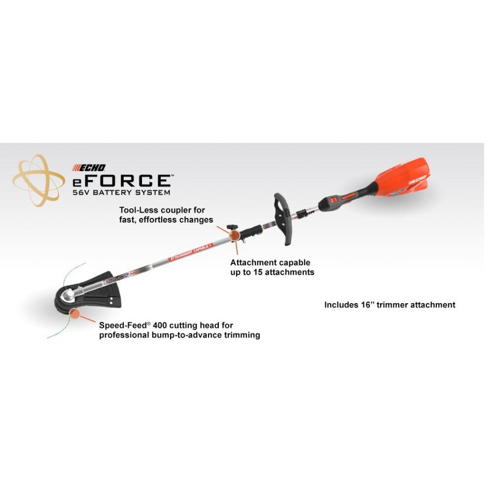 Echo DPAS2100SBBT eFORCE 56V Brushless Cordless String Trimmer - Professional Attachment Series (Tool Only) - Perfect for Lawn Care, Landscaping & Yard Maintenance