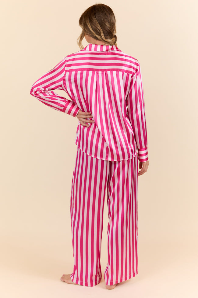 That's Our Secret Women's Striped Satin Pajama Set - Soft & Comfortable Sleepwear for Women - Perfect for Relaxing at Home, Sleepovers & Gift Giving