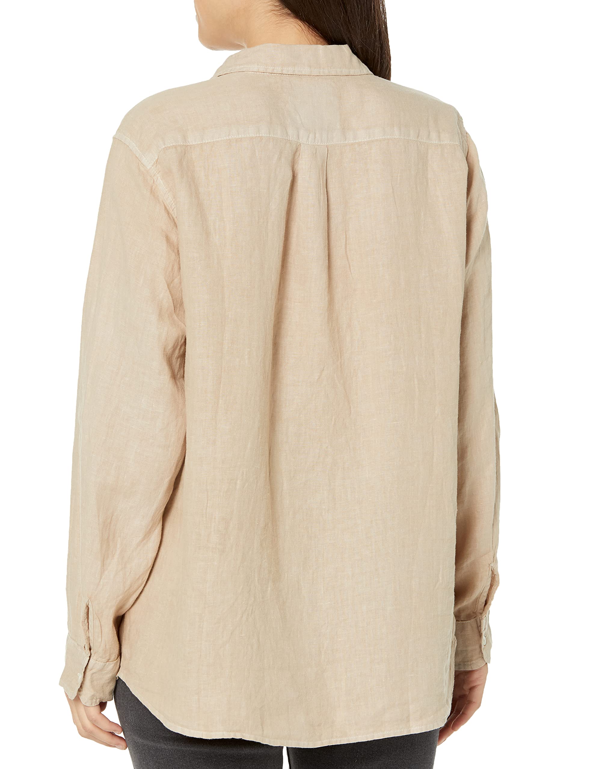 Velvet by Graham & Spencer Women's Mulholland Woven Linen Button Up Shirt - Casual & Office Wear, Summer Fashion, Breathable Linen Top for Women