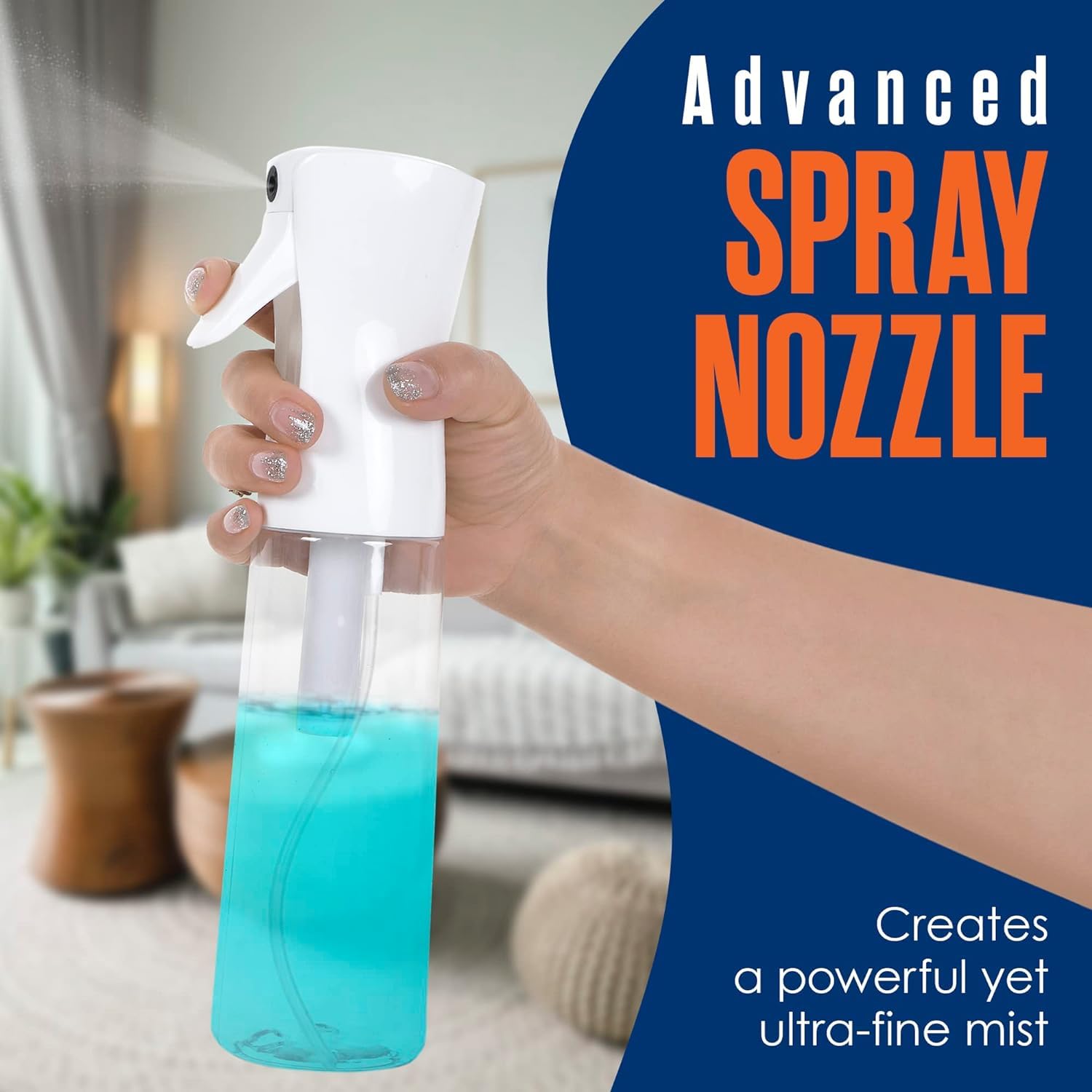 JIALTO Continuous Pressurized 360 Fine Mist Hair Spray Bottle - 300ML Salon-Quality Water Sprayer for Hydration & Styling - Perfect for Hair Care, Plants, Cleaning & Travel Use