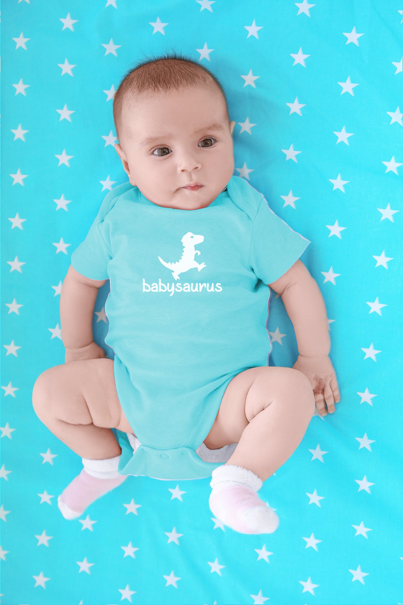 Crazy Bros Tees Babysaurus Baby Bodysuit - Cute Dinosaur Romper for Newborns & Infants | Unisex Baby Clothes for Boys & Girls | Perfect for Playtime, Photo Shoots & Everyday Wear