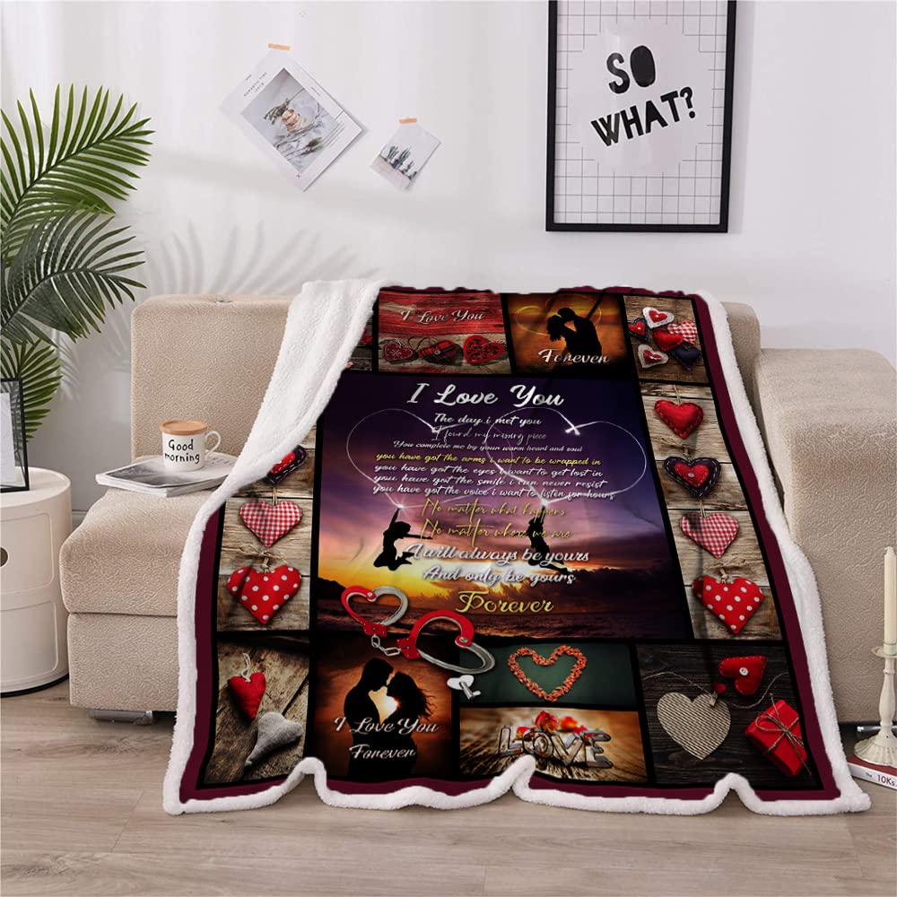 Soft & Cozy Throw Blanket - Perfect Romantic Gift for Wife, Girlfriend, Anniversary, Christmas, Birthday & Valentine's Day - Ideal for Cuddling, Movie Nights & Home Decor