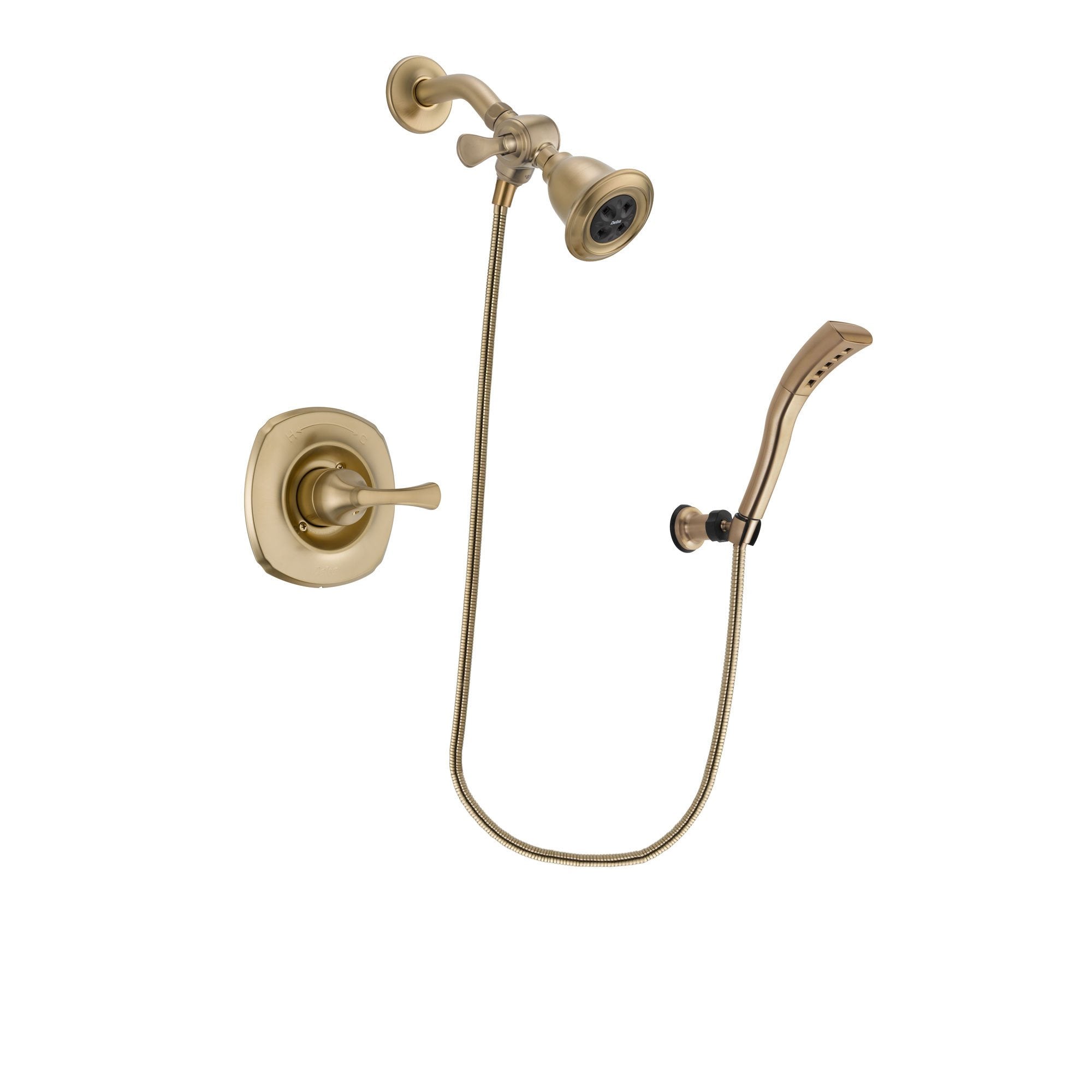 Delta Addison Champagne Bronze Shower Faucet System with Water-Efficient Showerhead & Handheld Spray - Wall Mount Rough-in Valve DSP3668V - Perfect for Modern Bathroom Renovations & Spa-Like Shower Experience