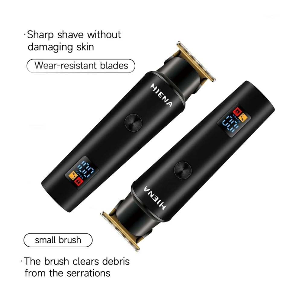 Professional HIENA Cordless Hair Clipper - USB Rechargeable Trimmer with Sharp Stainless Steel Blades for Men's Grooming | Home & Barber Use | Perfect for Beard Trimming, Hair Cutting & Styling (HYN-009 Black)