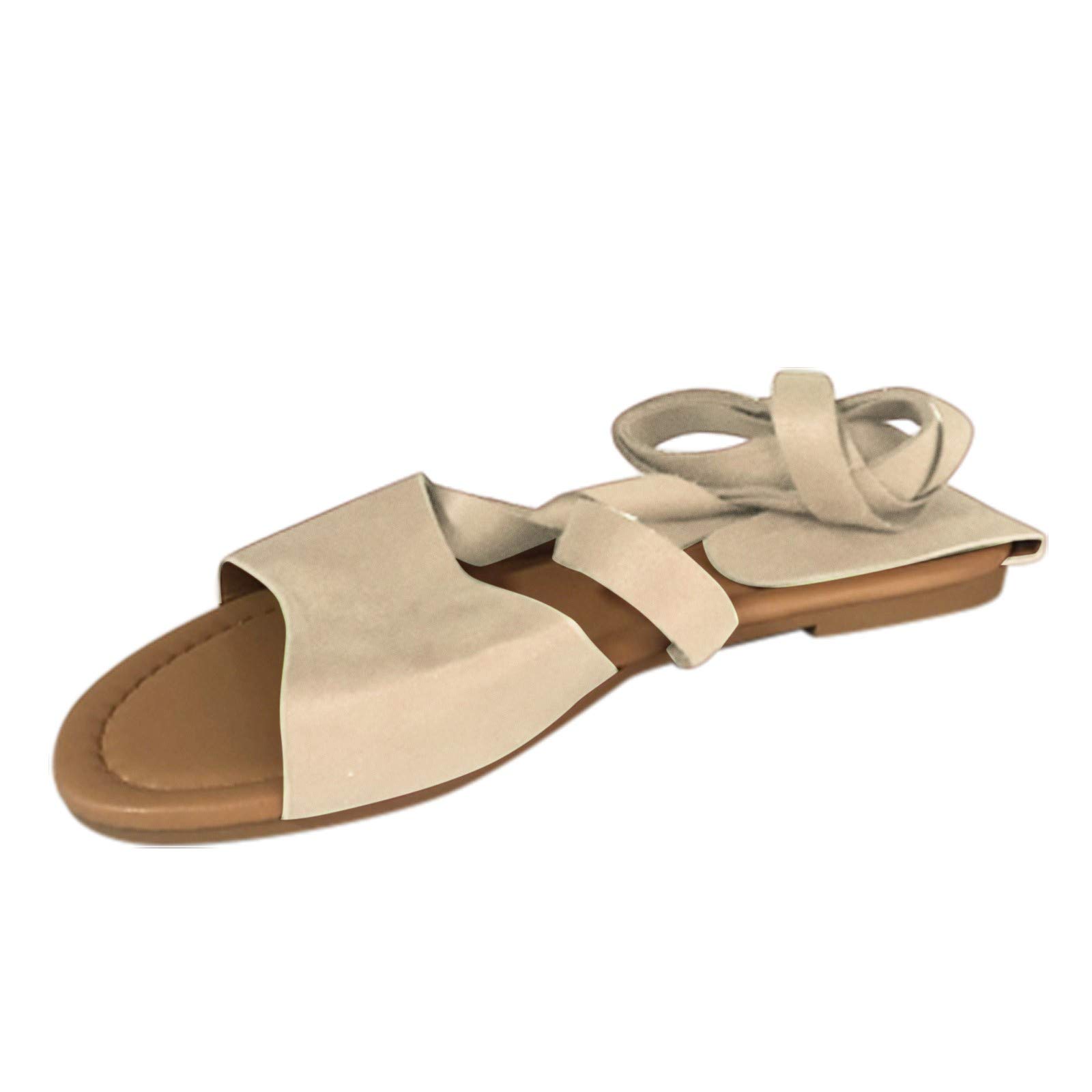 Masbird Women's Casual Summer Sandals - Bohemian Beach Gladiator Sandals with Back Zip | Flat Comfortable Shoes for Walking, Travel & Outdoor Activities