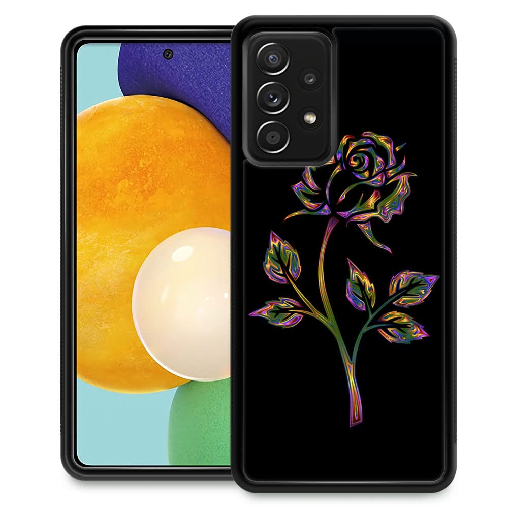 Samsung Galaxy A33 5G Case - Chromatic Gold Rose Shockproof Phone Cover with Anti-Scratch Tempered Glass for Girls | 6.4-inch Protective Case for Samsung A33 (Perfect for Everyday Use, Travel & School)