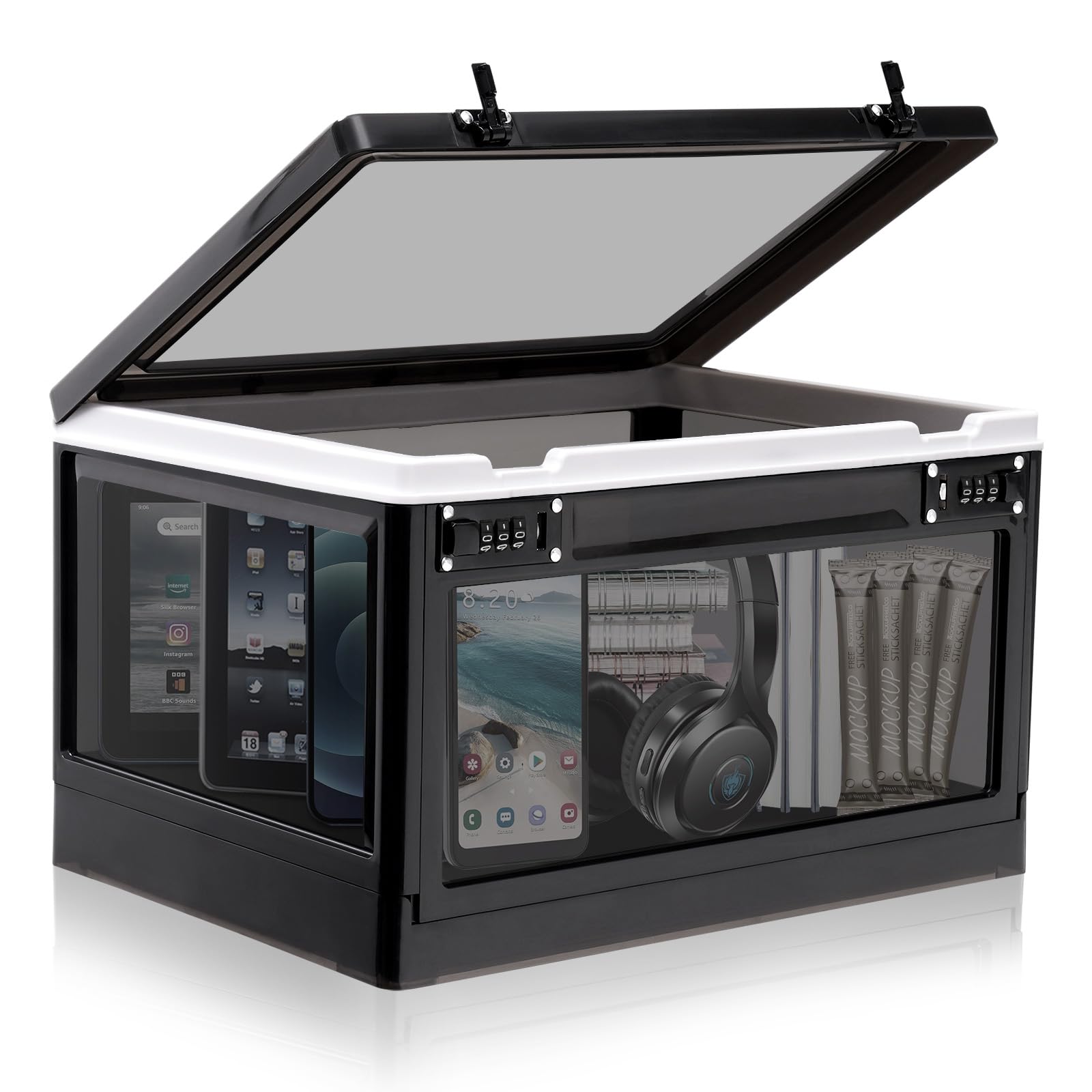 Secure Lock Box for Office & Home - Combination Storage for Valuables & Snacks