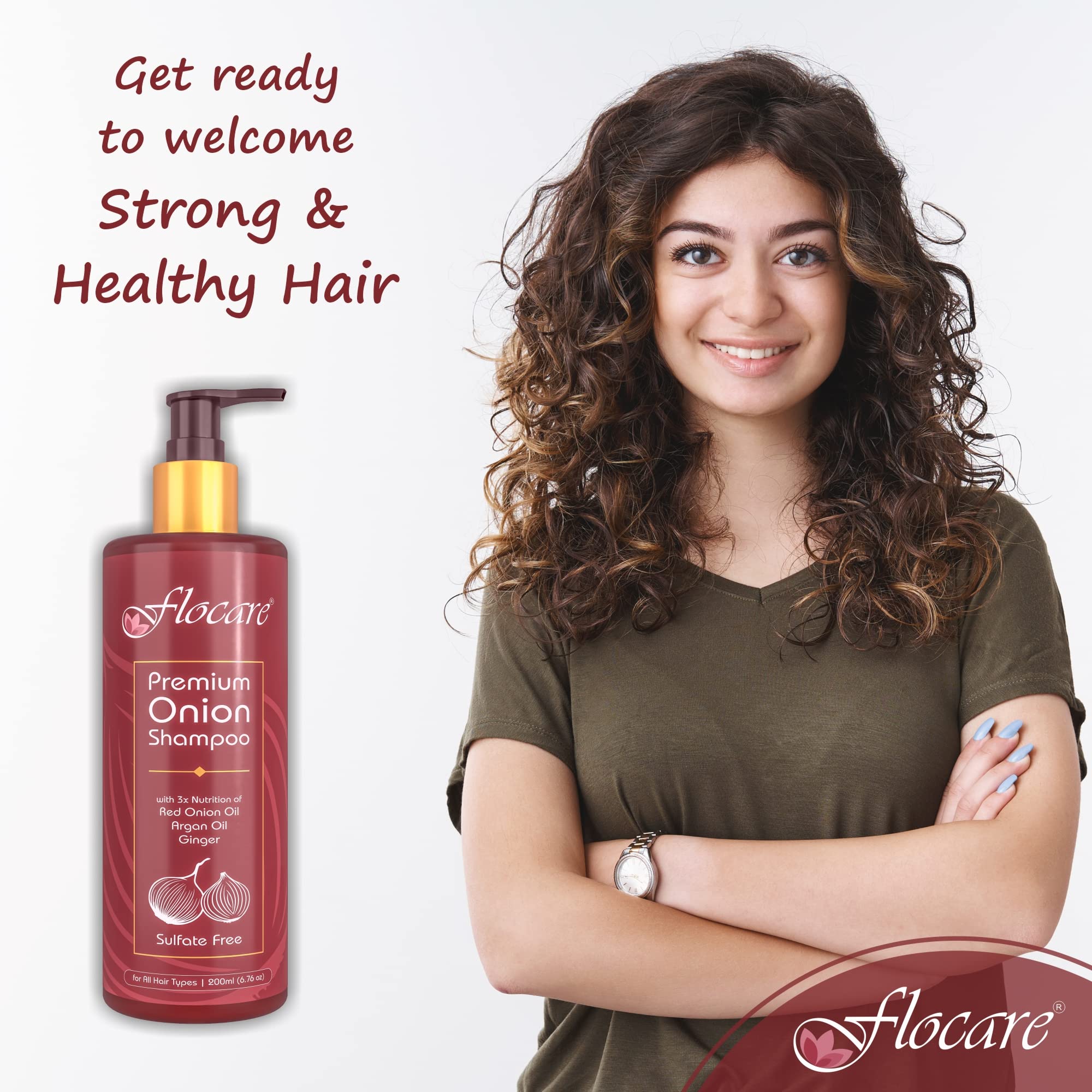 Premium Onion Shampoo for Hair Growth & Fall Control - Sulfate & Paraben Free with Onion Oil, Ginger & Argan Oil - Healthy Strong Shiny Hair for Men & Women (200ml) - Ideal for Daily Hair Care & Scalp Nourishment
