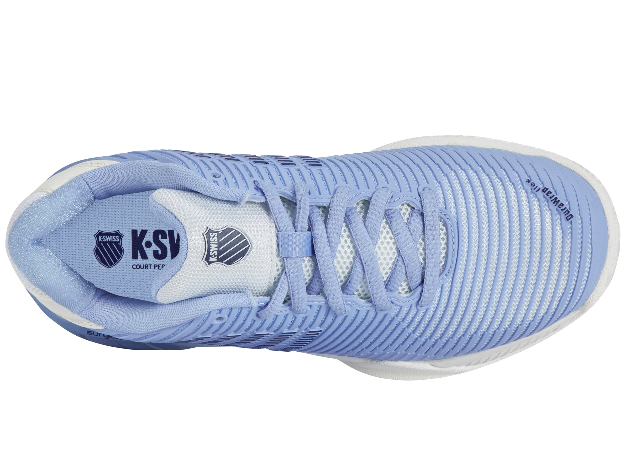 Hypercourt Express 2 Wide Tennis Shoes - Bright White/Open Air/Estate Blue | Lightweight & Durable for Court Sports | Perfect for Tennis, Pickleball & Casual Wear
