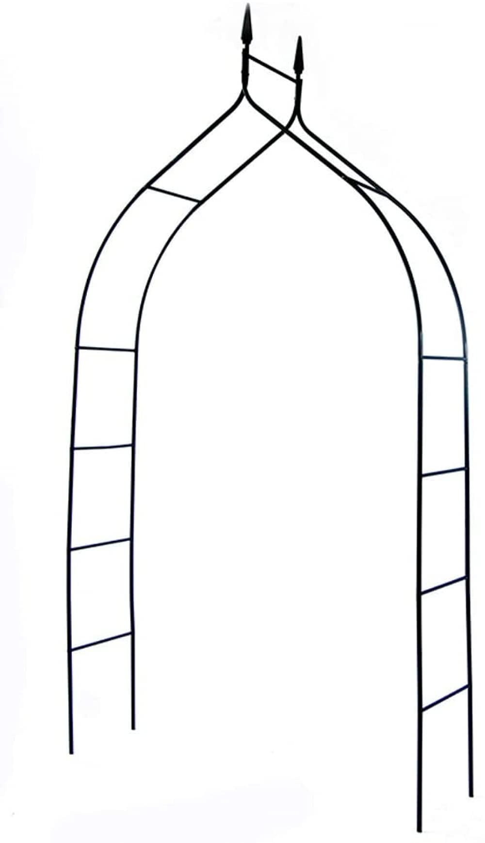 Black Metal Garden Arch Trellis 1.4M Wide - Outdoor Climbing Plant Support for Roses, Vines & Flowers - Sturdy Gazebo for Backyard, Patio & Wedding Decor