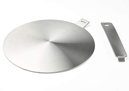 20cm Induction Cooker Adapter Disc - Heat Diffuser Plate with Detachable Handle & Base for Induction Stove - Perfect for Wok Cooking, Slow Simmering & Even Heat Distribution