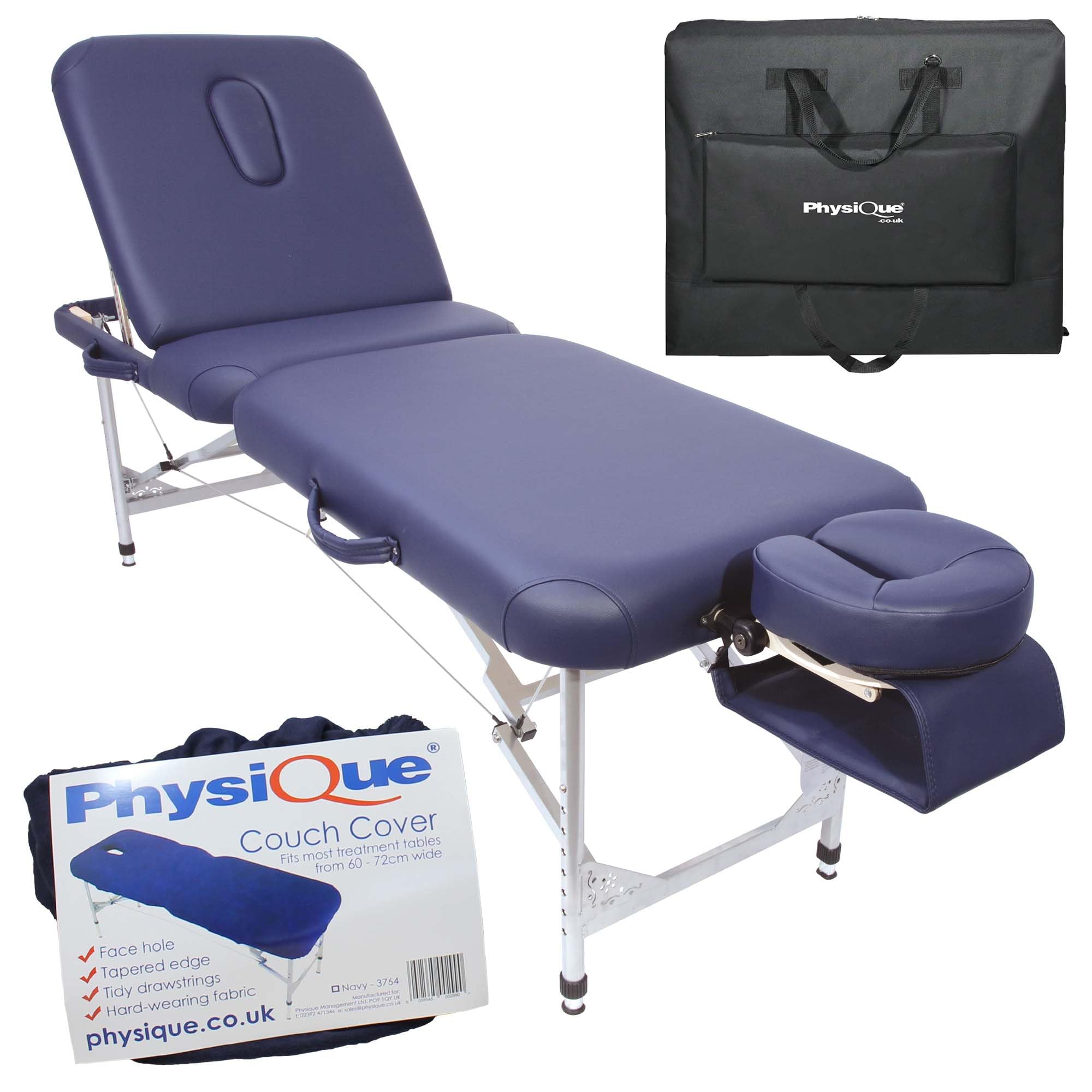 Premium Portable Massage Table with Adjustable Backrest & Face Cradle - Therapy Couch Includes Free Cover & Carry Case - Ideal for Spa, Salon, Physiotherapy & Home Use