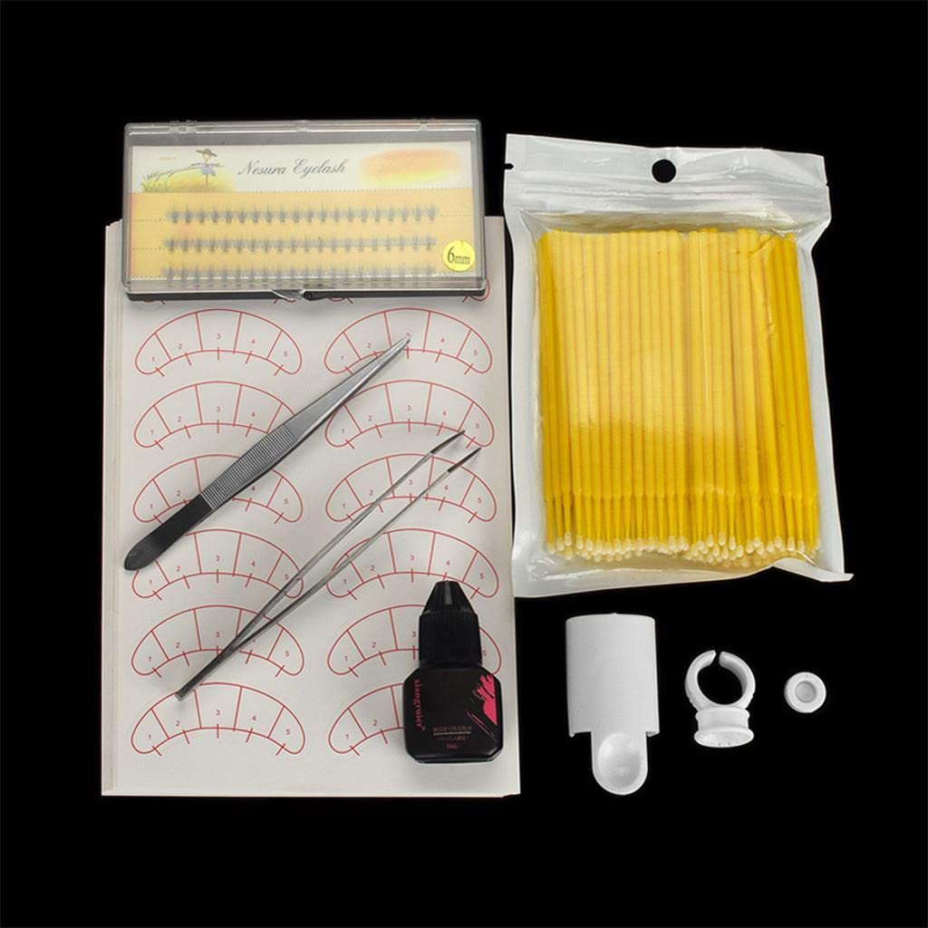 Professional Lash Extension Training Kit for Beginners - Eyelash Grafting Practice Set with Yellow Base (Perfect for Salon Training & Home Practice)