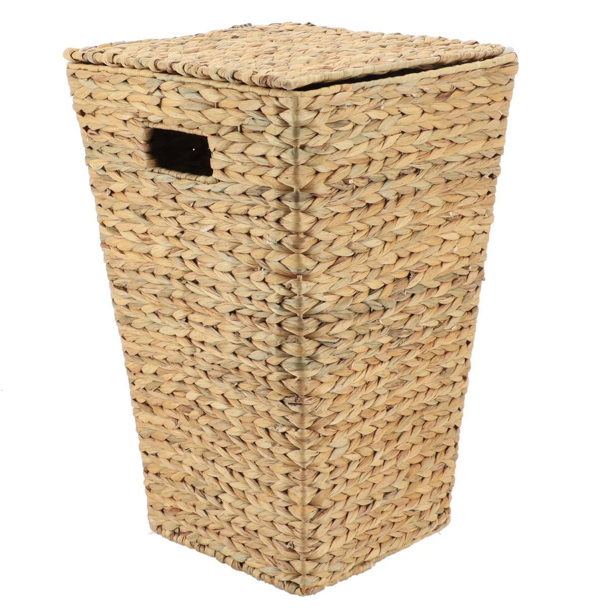 Natural Flared Hyacinth Laundry Basket with Lid - Stylish Storage for Bedroom, Bathroom & Laundry Room Organization