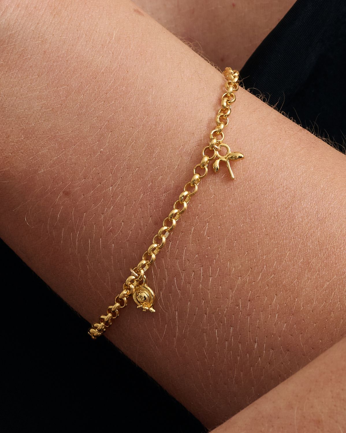 Rolo Charm Bracelet for Women - Elegant Gold & Silver Layered Chain Bracelet with Dainty Charms - Perfect for Gifts, Parties, and Everyday Wear