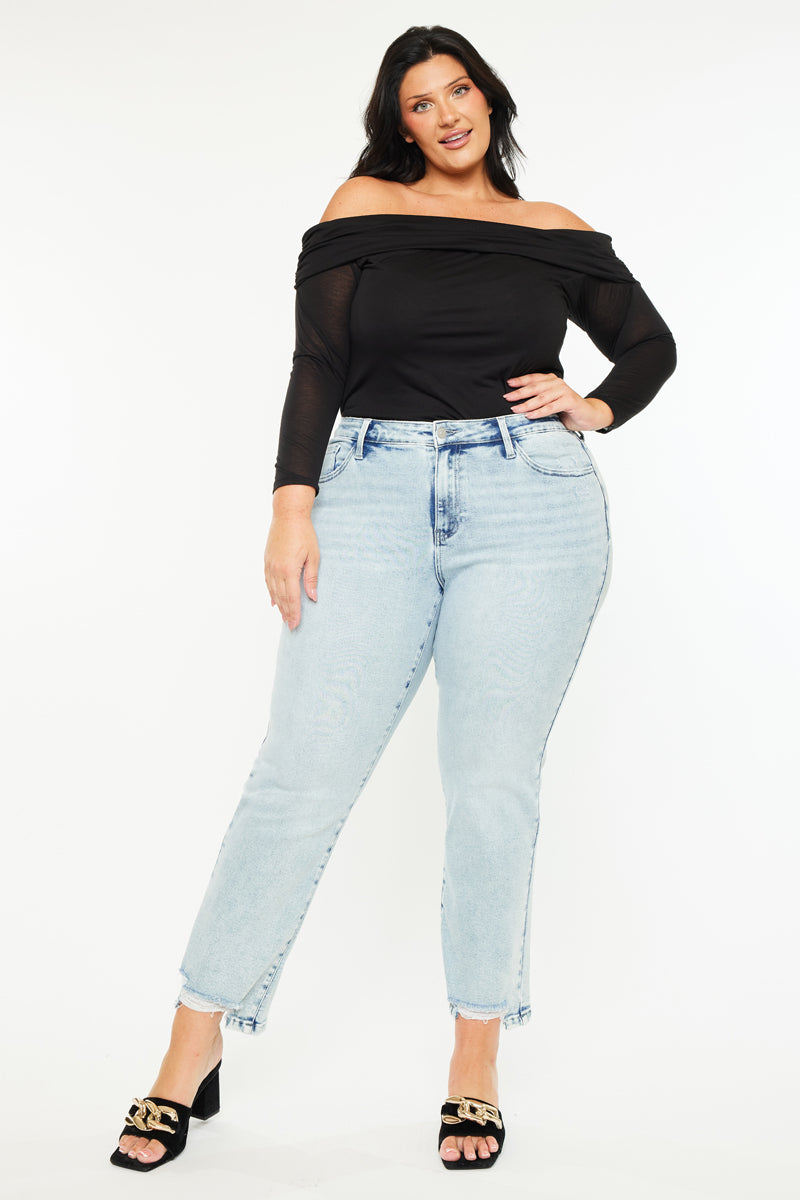 Primm Essentials Mid Rise Crop Straight Jeans for Women - Plus Size Comfort Fit Denim Pants | Casual Wear, Office Outfits & Everyday Style