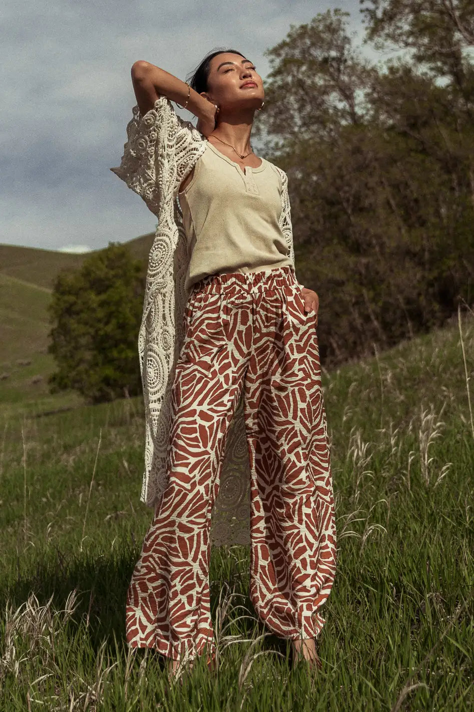 Annika Printed Pants for Women - Stylish Floral Lounge Pants | Final Sale - Perfect for Yoga, Home Wear & Casual Outfits
