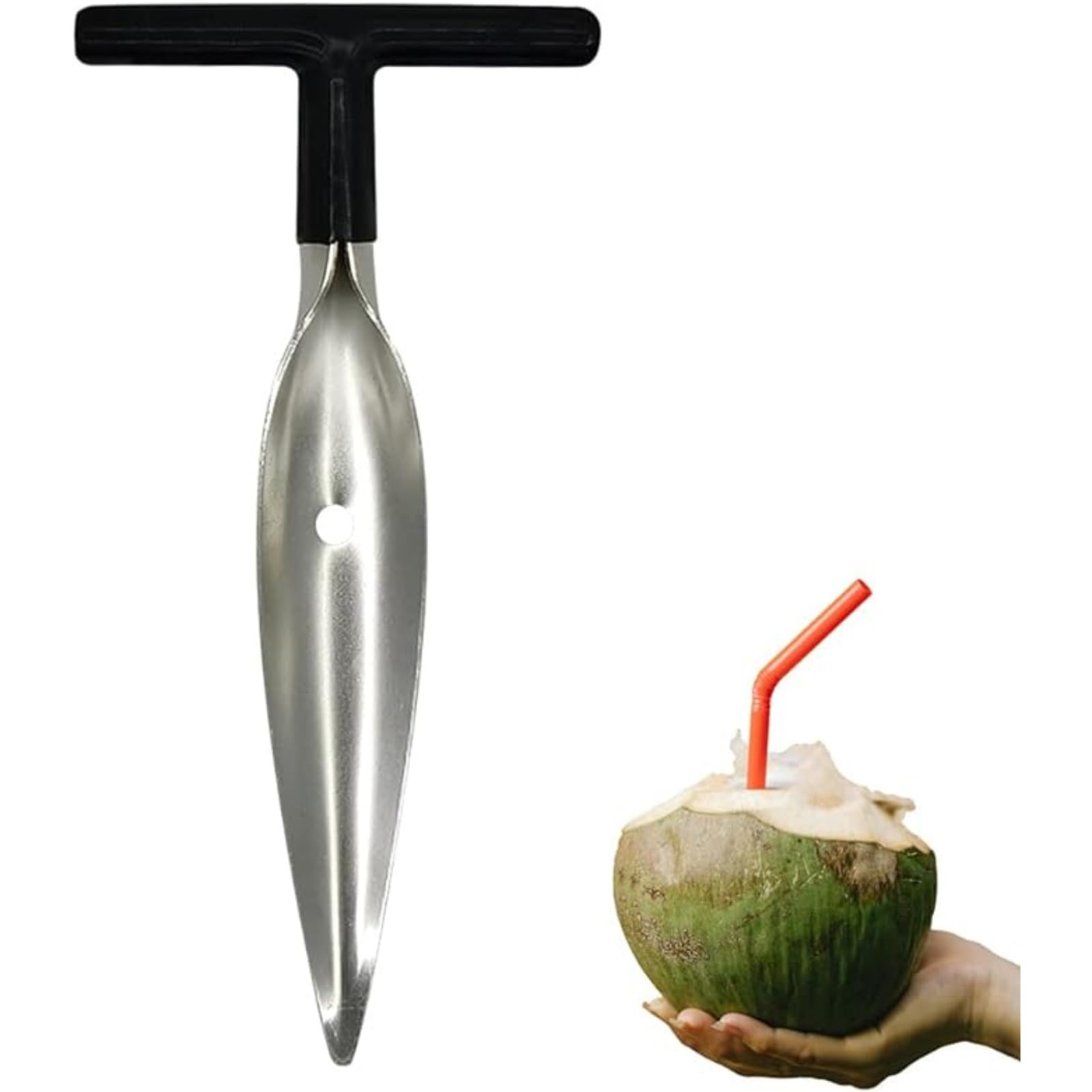 Premium Stainless Steel Coconut Opener Tool - Smart Kitchen Gadget for Easy Coconut Water Extraction | Home Utility Accessory | Perfect for Fresh Coconuts, Smoothies & Tropical Drinks (Pack of 1)