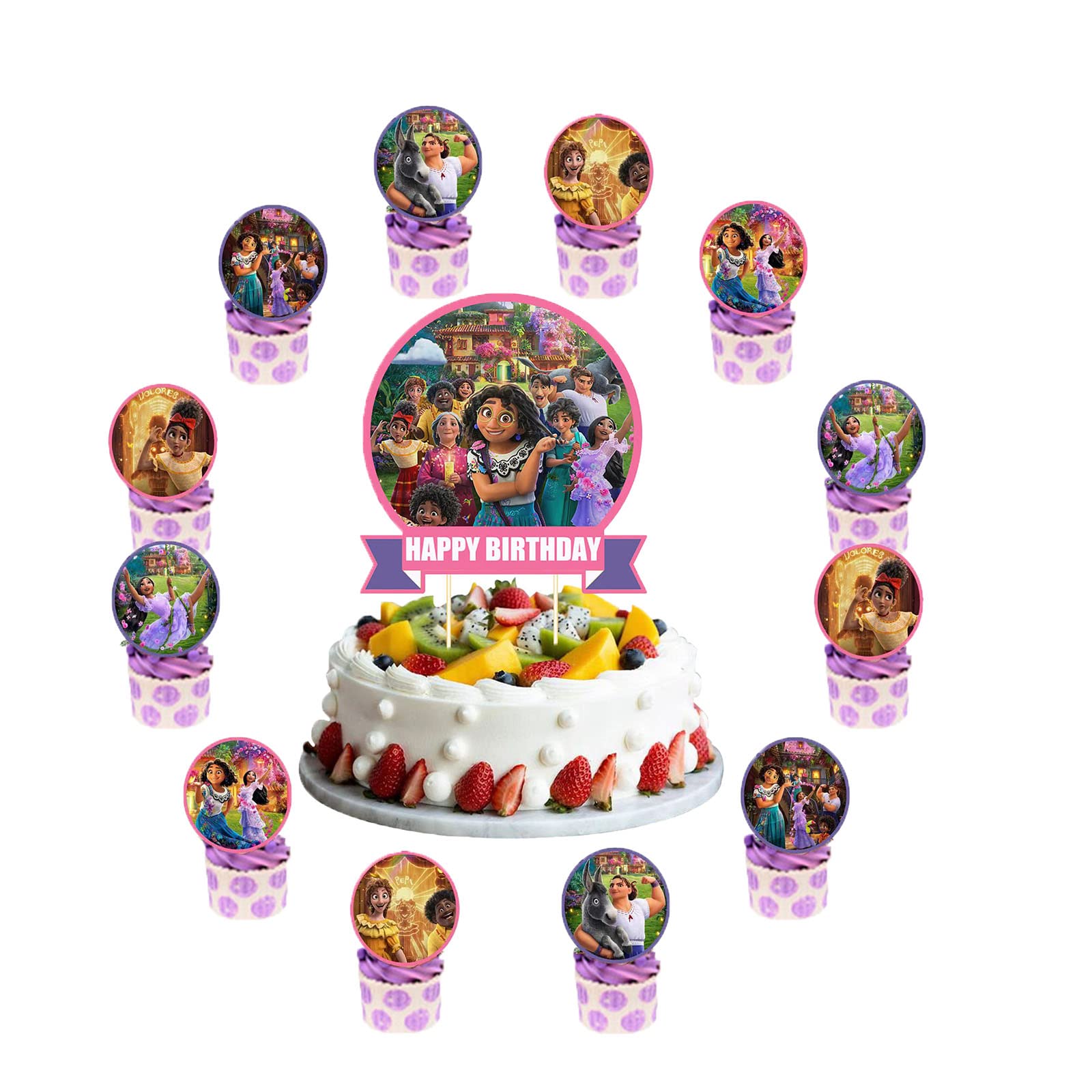 49pcs Cake Toppers for Birthday Party Decorations - Fun Cupcake Toppers for Wedding, Baby Shower & Anniversary Celebrations
