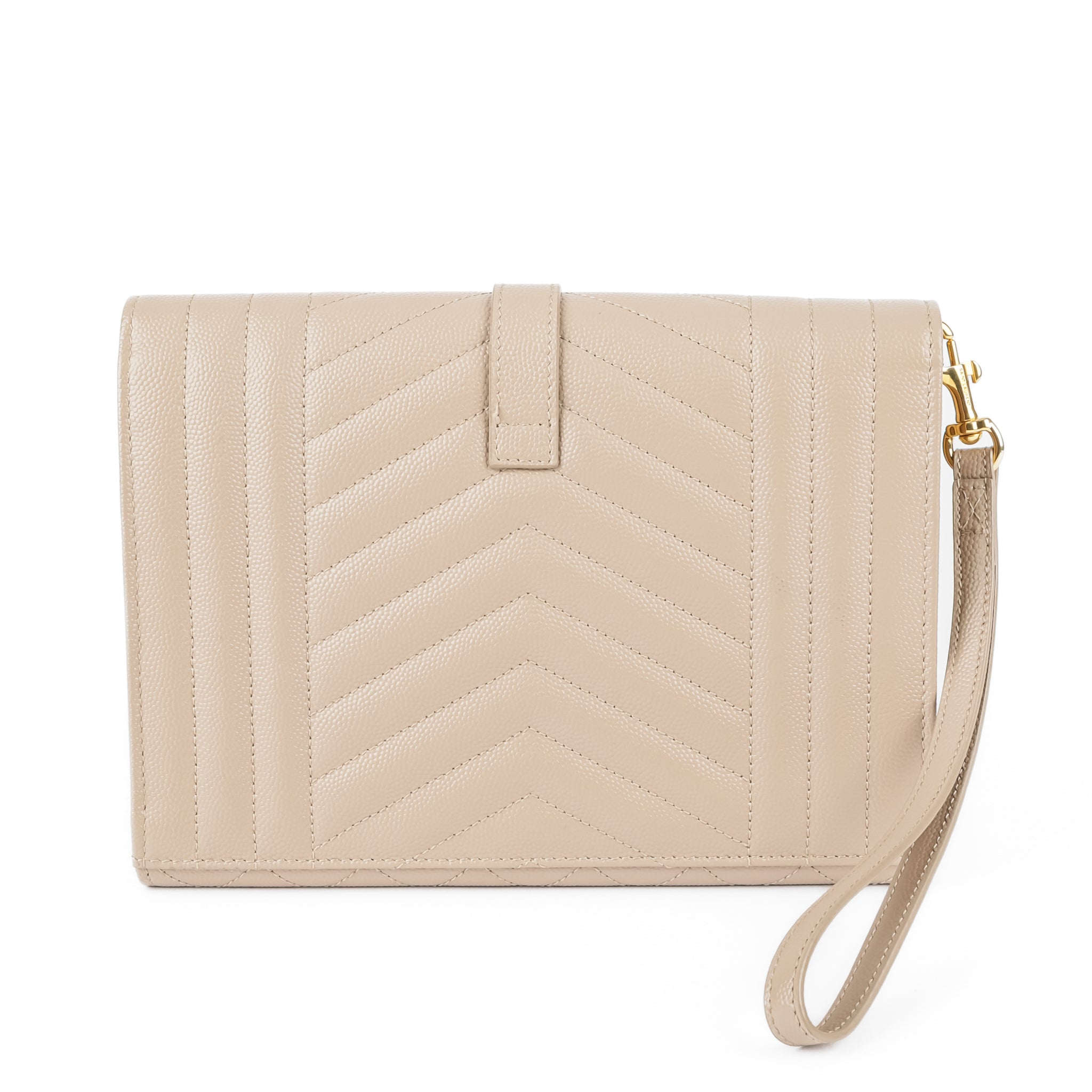 SAINT LAURENT Envelope Flap Pouch - Luxury Leather Wristlet Clutch for Women | Perfect for Evening Parties, Weddings & Date Nights