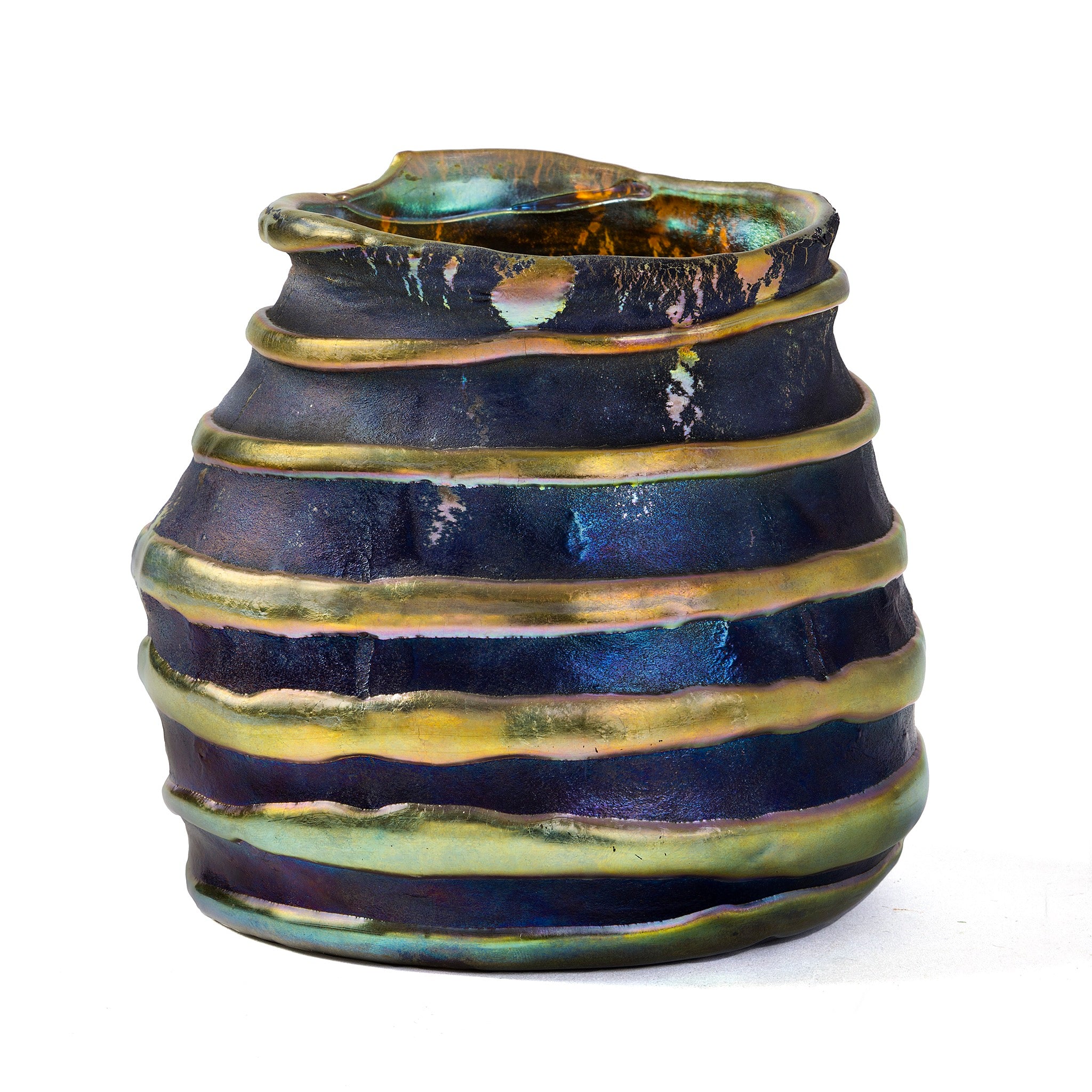 Louis Comfort Tiffany Lava Favrile Vase - Antique Art Glass Collectible for Home Decor & Gift Giving | Perfect for Living Room Display, Office Decor & Luxury Gifts