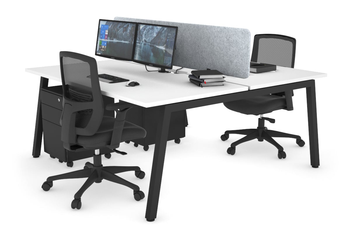 Quadro 2-Person Office Workstation Desk - 1600L x 800W with Cable Management - Perfect for Collaborative Workspaces & Home Offices