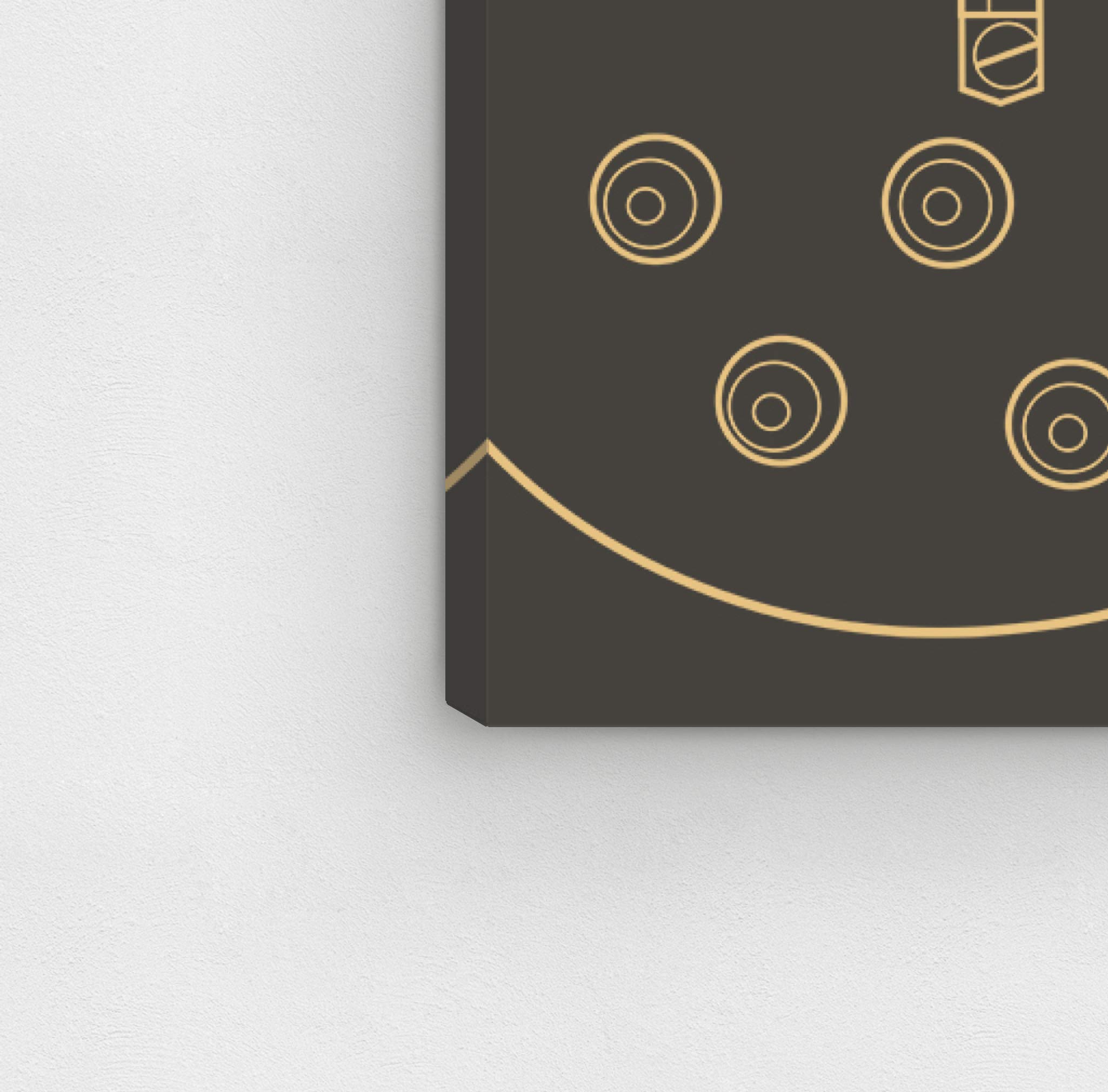 Oliver Gal Artist Co. 'Guitar One' Music Wall Art Canvas Print - 45x30 Inches Black & Gold Home Decor - Perfect for Living Room, Bedroom & Music Studio Decor