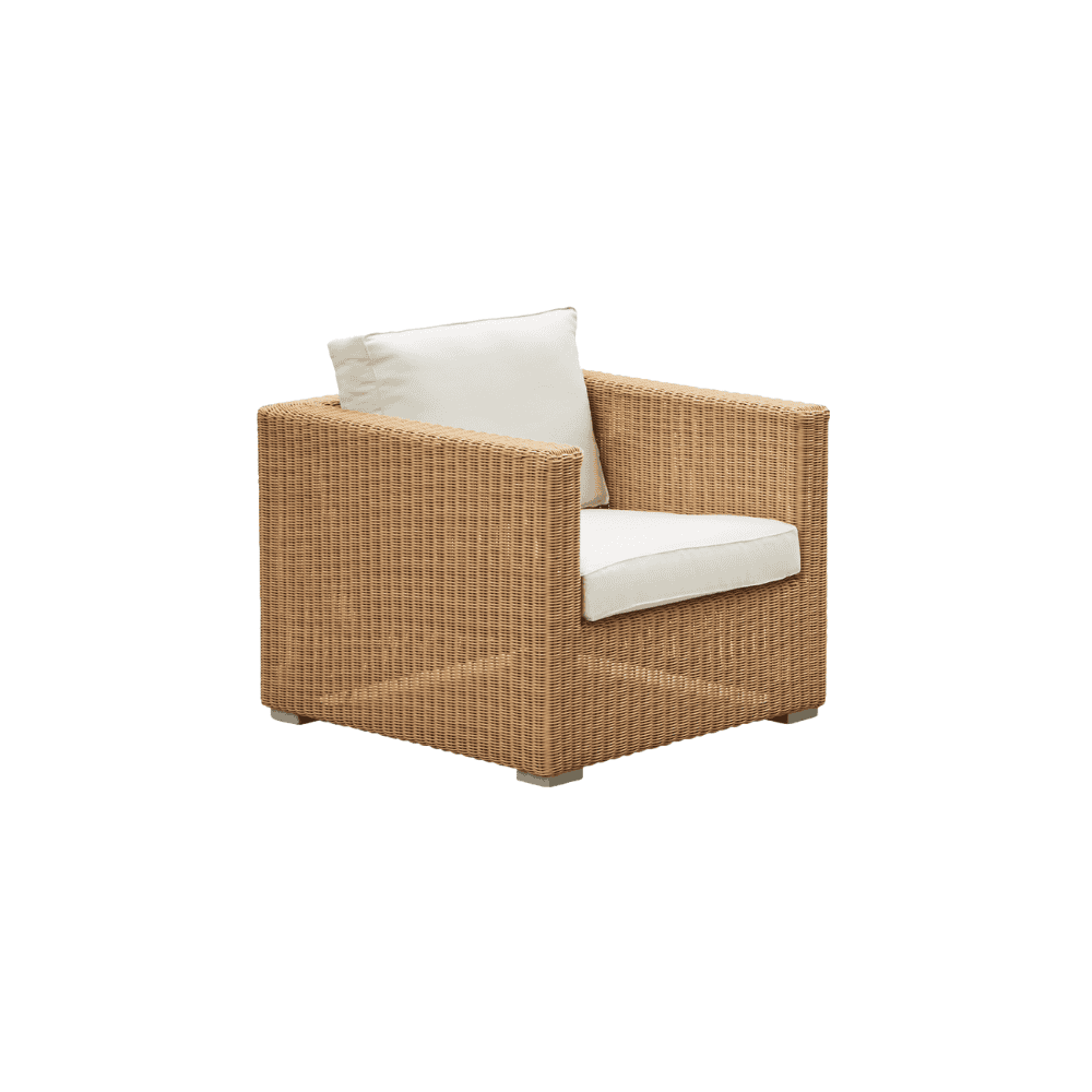 Chester Lounge Weave Coastal Outdoor Chair - Waterproof Wicker Patio Furniture for Poolside, Beach, Garden & Backyard Relaxation