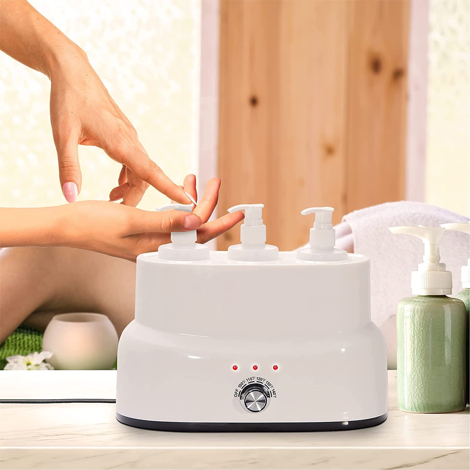 Electric Massage Oil & Lotion Warmer - 3 Bottle Beauty Salon SPA Heater for Body Therapy, Relaxation & Skin Care | Perfect for Professional Massage, Home Spa & Wellness Treatments