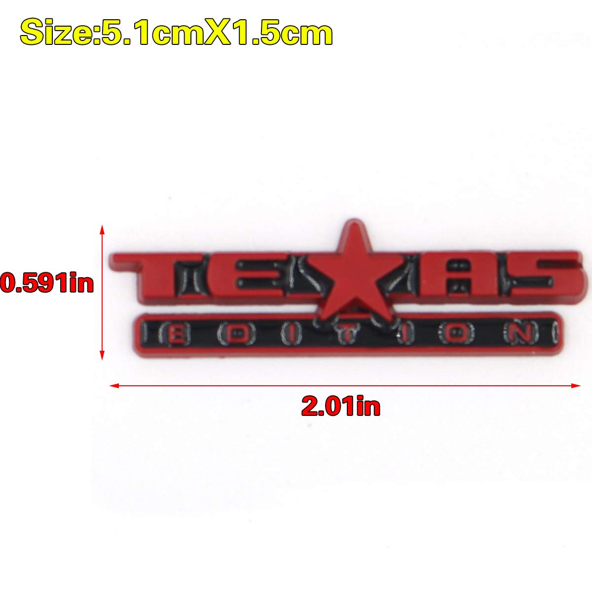 3D Car Sticker for Jeep Grand Cherokee, Dodge Ram SRT, Chevrolet Camaro/Corvette, Ford Mustang - Texas Edition Rear Trunk Emblem & Steering Wheel Badge (Black-Red) - Perfect for Car Enthusiasts & Customization Projects
