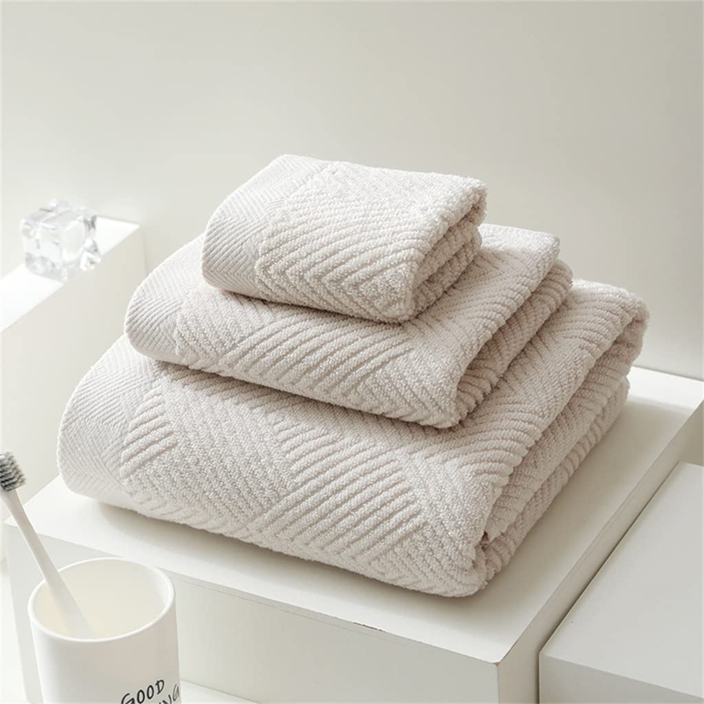 Premium 100% Cotton Bath Towel Set - Extra Large Bath Towel, Hand Towel & Face Towel - Ultra Soft & Absorbent for Hotels & Home Use (White) - Perfect for Spa, Gym & Luxury Bathroom Experience