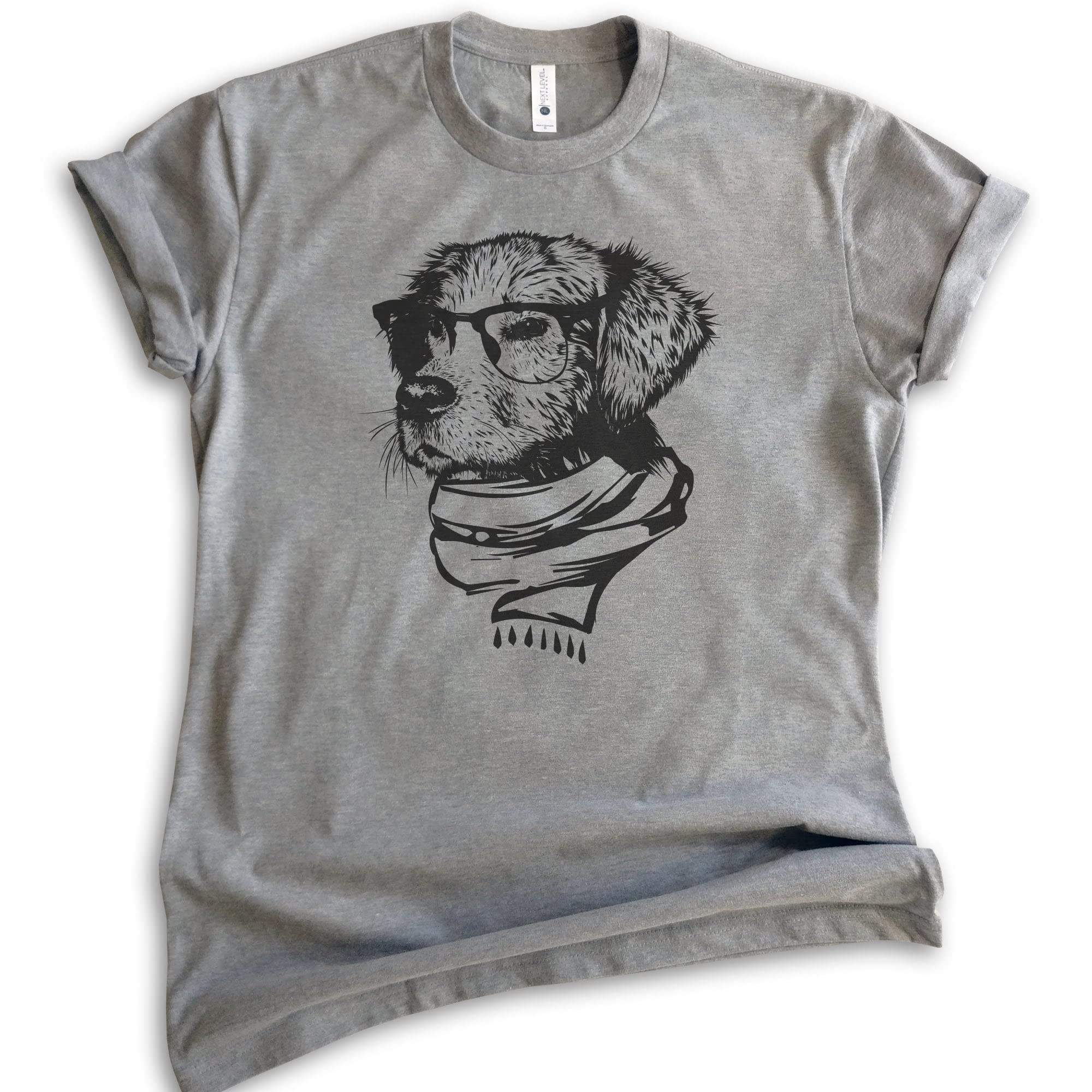Stylish Hipster Dog Graphic T-Shirt for Men & Women - Funny Dog Lover Tee with Glasses Design - Perfect for Casual Wear, Dog Park Outings & Nerdy Pet Lovers
