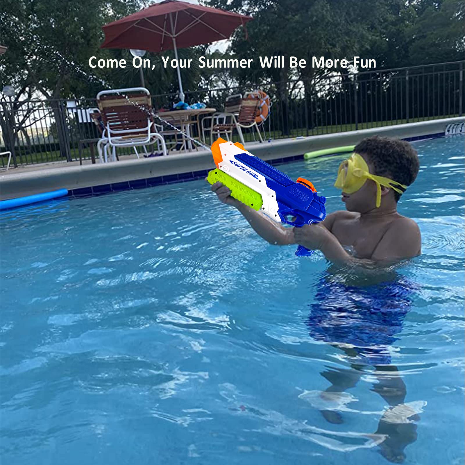 **Best Water Guns for Kids - 1000cc Summer Soaker Squirt Guns, Outdoor Water Toy for Boys & Girls Ages 3+ & Adults - 2 Pack Pool Toys for Beach, Backyard, and Water Fights (Blue)**
