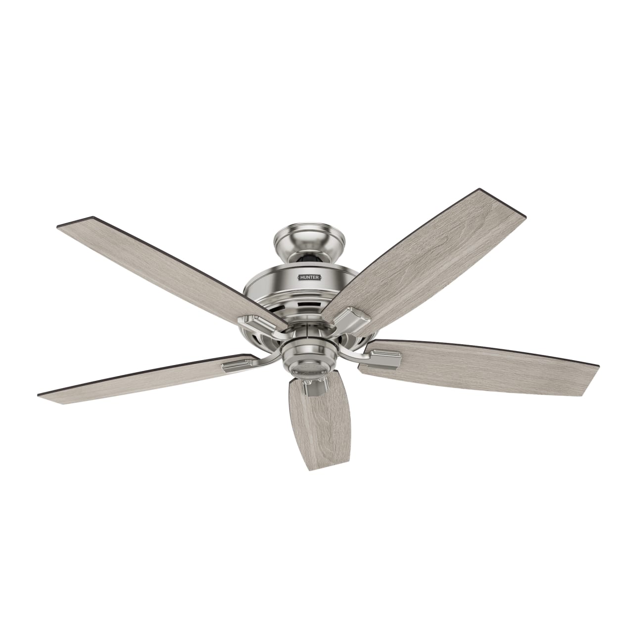 Hunter 52 Inch Bennett Brushed Nickel Ceiling Fan with Light Kit - Energy Efficient Indoor/Outdoor Ceiling Fan for Living Room, Bedroom, Patio & Covered Porch
