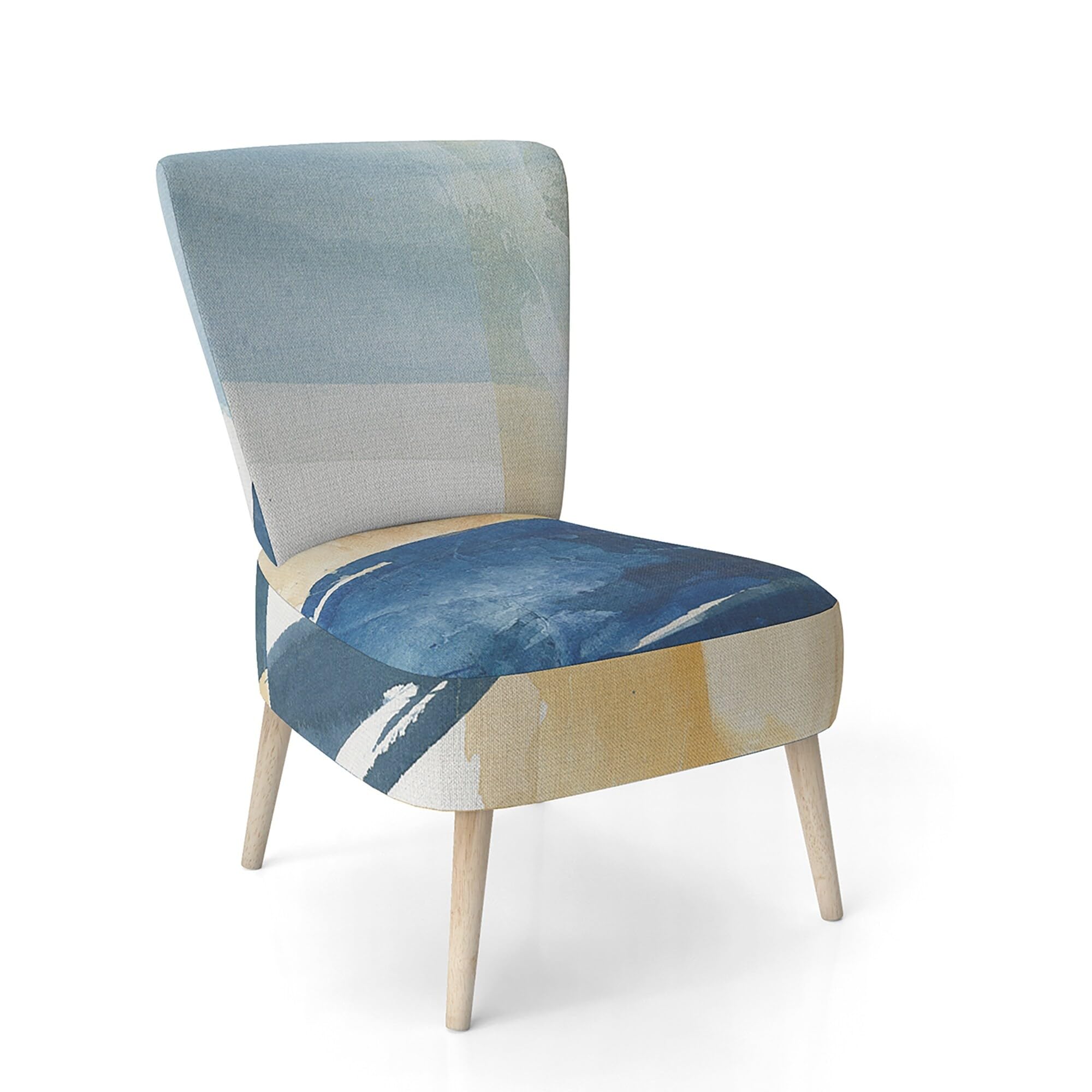 DESIGN ART Indigo Panel III Modern Accent Chair - Upholstered Glam Armchair, Side Chair 32.5