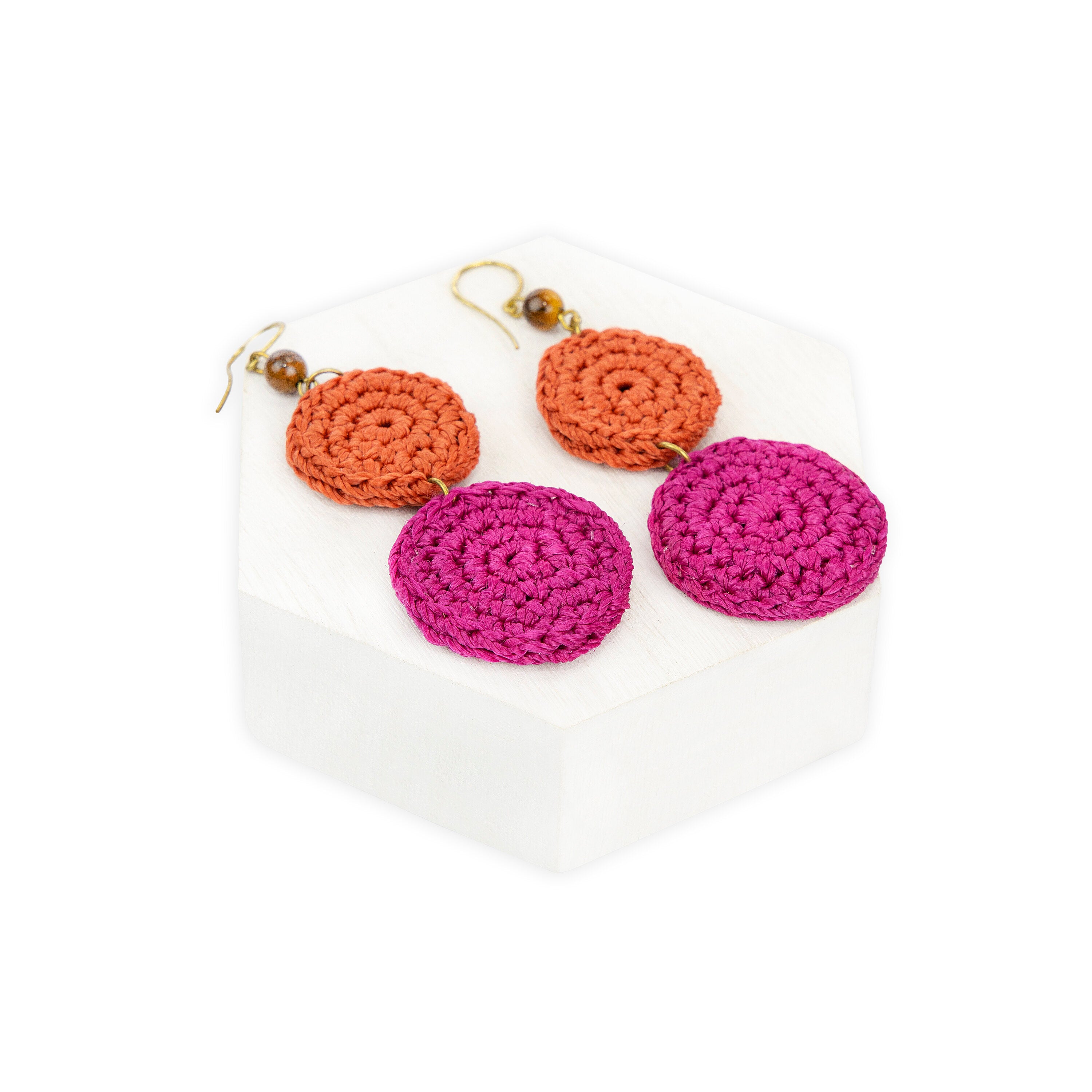 Elegant Jasper Double Disc Earrings for Women - Boho Chic Dangle Jewelry for Casual & Party Wear