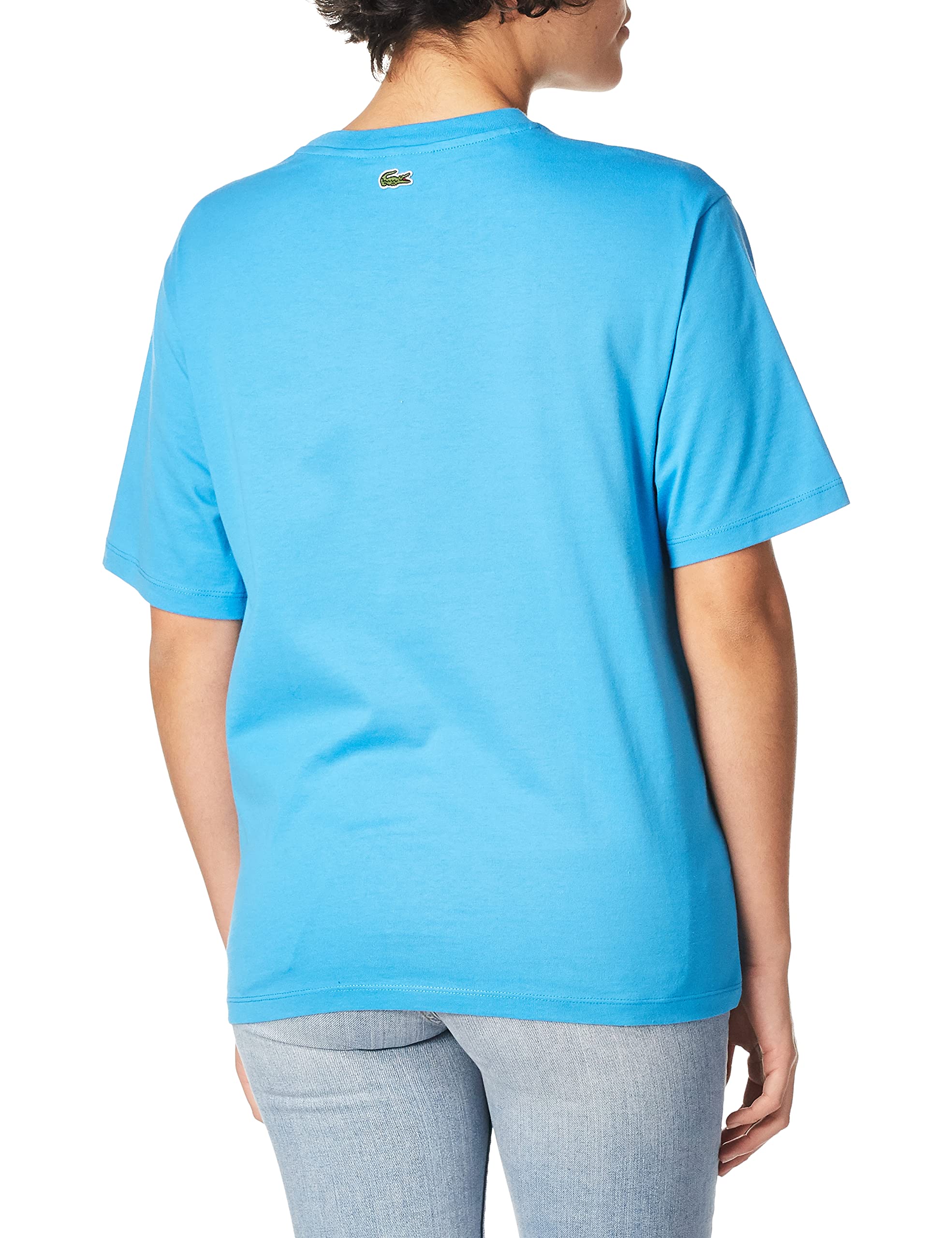 Lacoste Women's Short Sleeve Polaroid Graphic Cotton T-Shirt | Casual Summer Tee for Women | Perfect for Outings, Beach & Everyday Wear