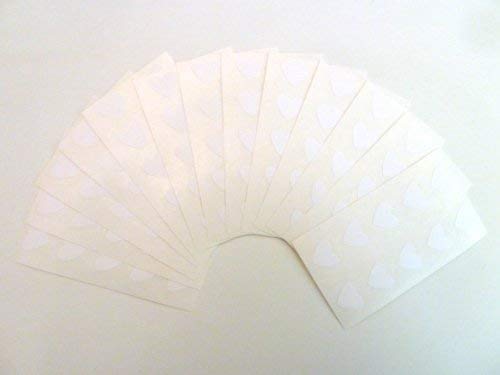 130 White 13x12mm Heart Labels - Color Code Stickers for Organizing
